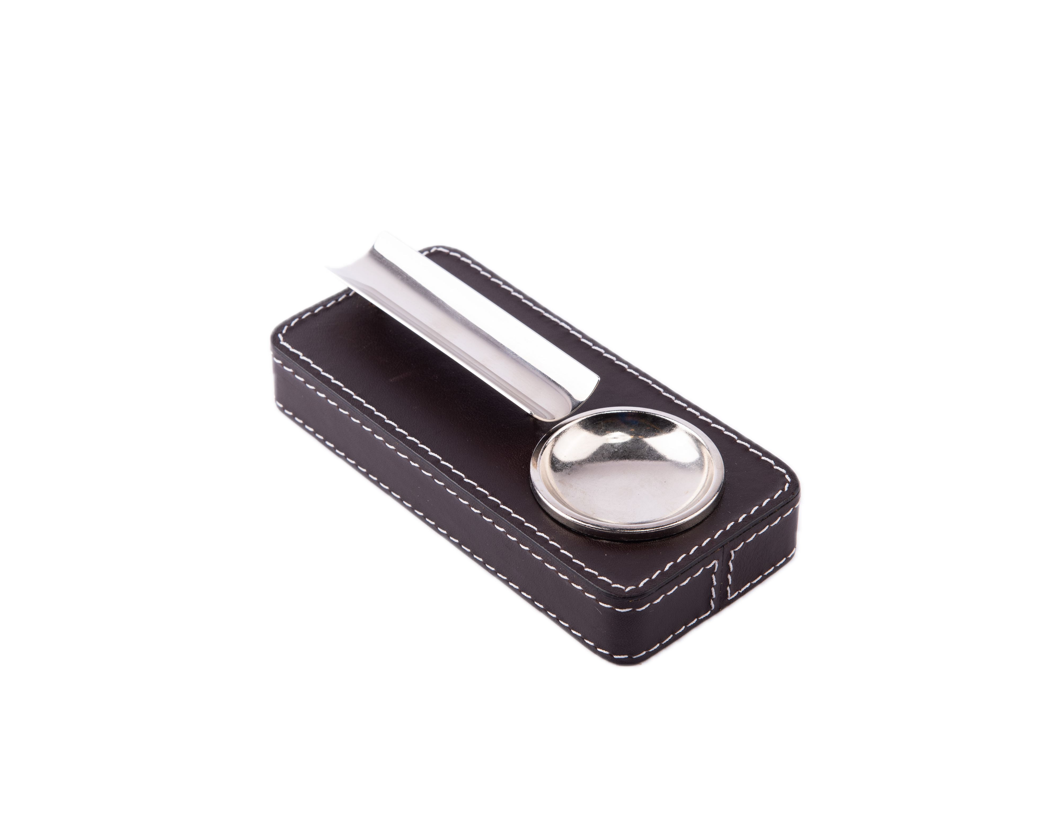 B.Home Interiors. Brown Leather Cigar Ashtray