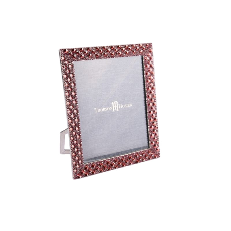 Thorson Hosier. Mansfield Photo Frame Studded with Ruby Stones. Available in Two Sizes.