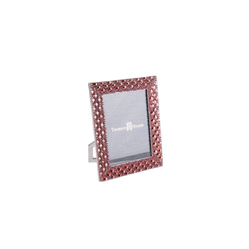 Thorson Hosier. Mansfield Photo Frame Studded with Ruby Stones. Available in Two Sizes.