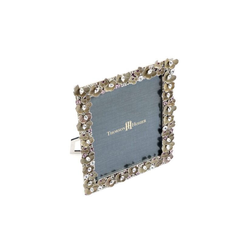 Thorson Hosier. Picture Frame Studded with Pink Crystals and White Studs. Large Size