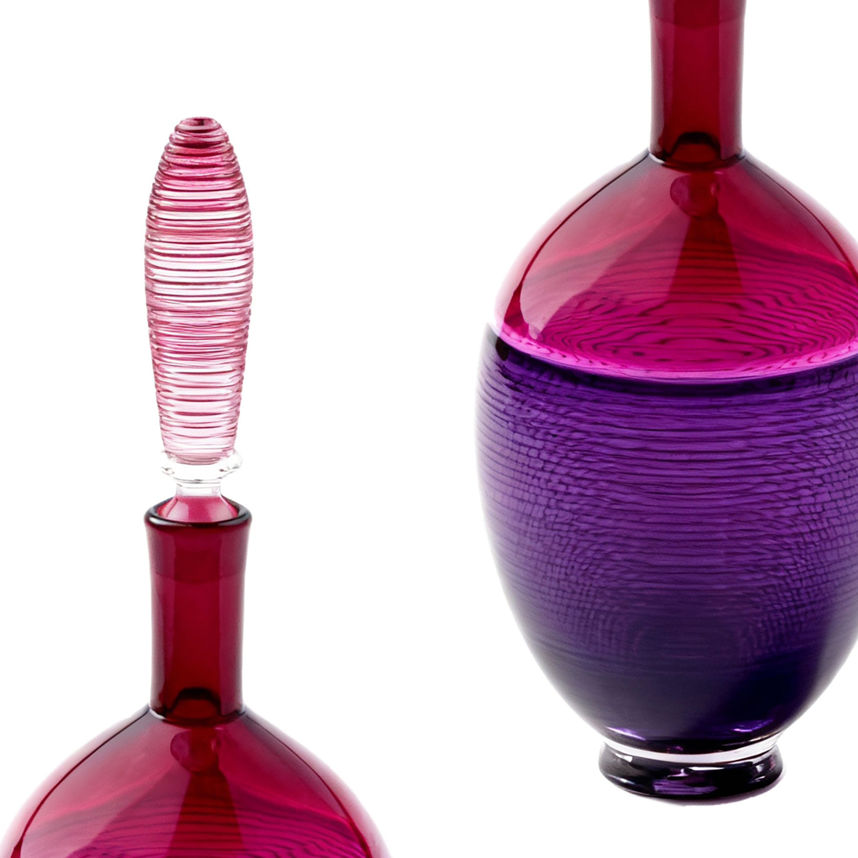 Moonlight & Roses. Purple & Pink Glass Bottle. 1.2 L