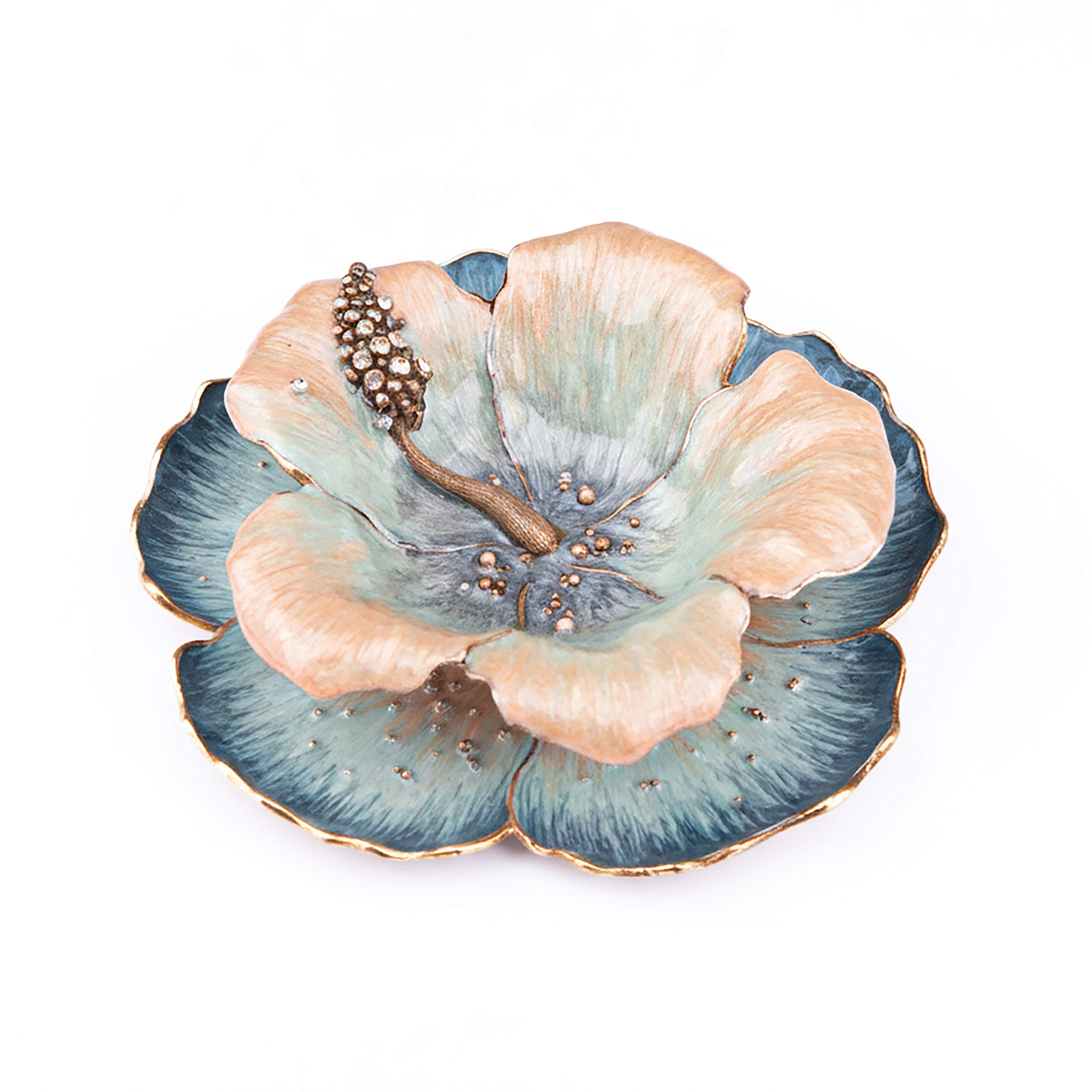 Quest Gift & Design. Floral Decorative Plate Studded with Rhinestones