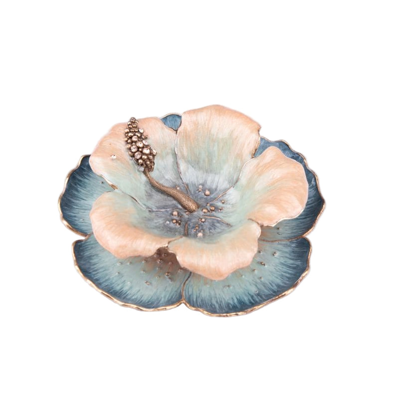 Quest Gift & Design. Floral Decorative Plate Studded with Rhinestones