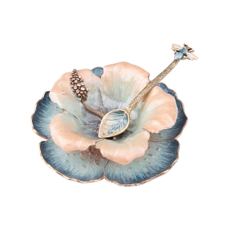 Quest Gifts & Design. Floral Decorative Honey Set Studded with Rhinestones. 3 Pieces