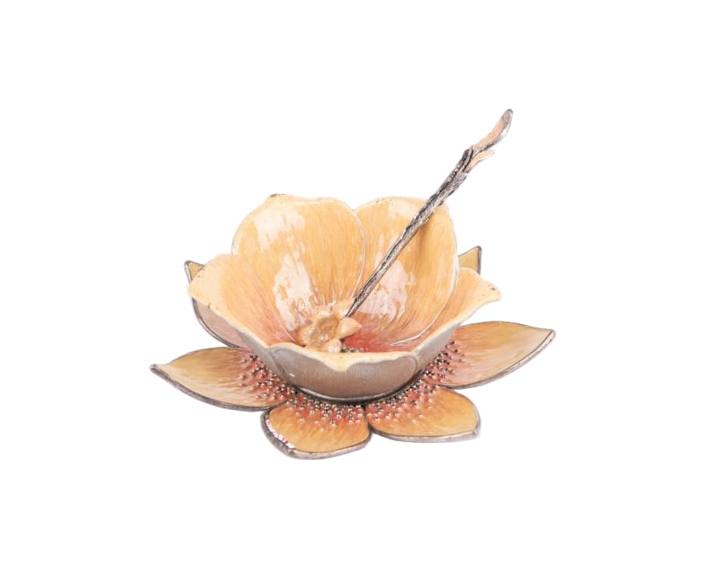 Quest Gifts & Designs. Decorative Honey Set with Spoon in a Flower Shape