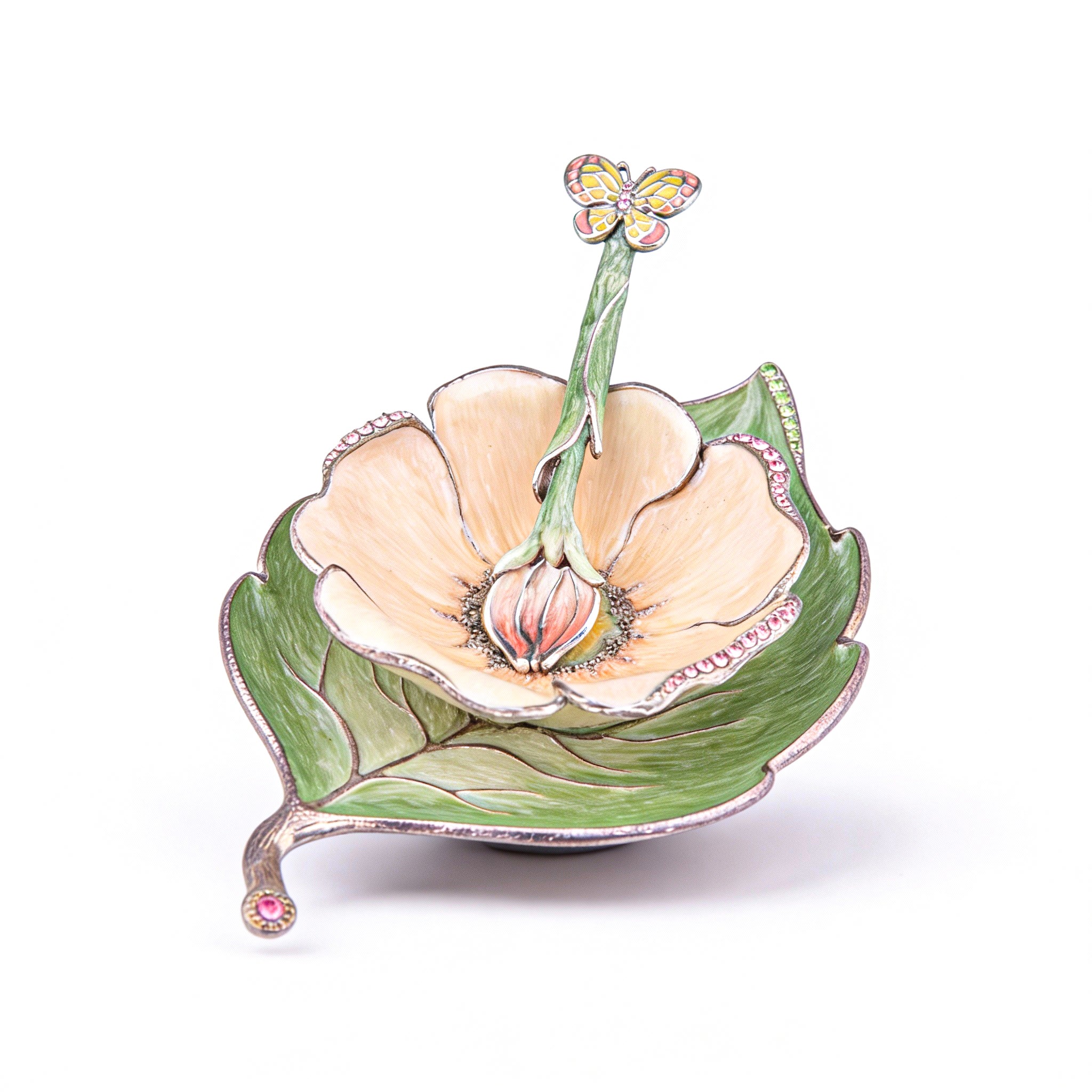 Quest Gifts & Designs. Decorative Honey Set with Spoon Studded with Swarovski. 3 Pieces