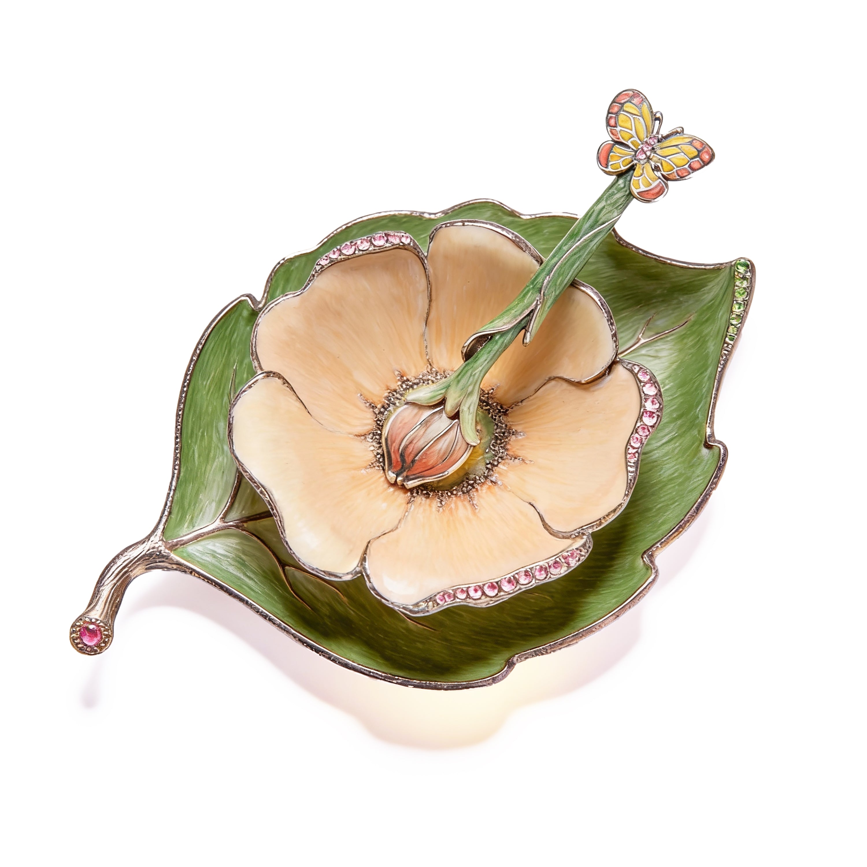 Quest Gifts & Designs. Decorative Honey Set with Spoon Studded with Swarovski. 3 Pieces