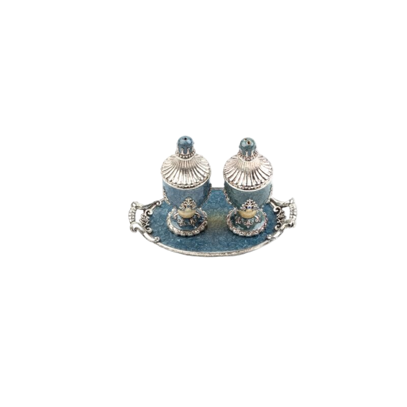 Quest Collection. Palais Salt and Pepper Shakers Hand-painted and Studded with Stones