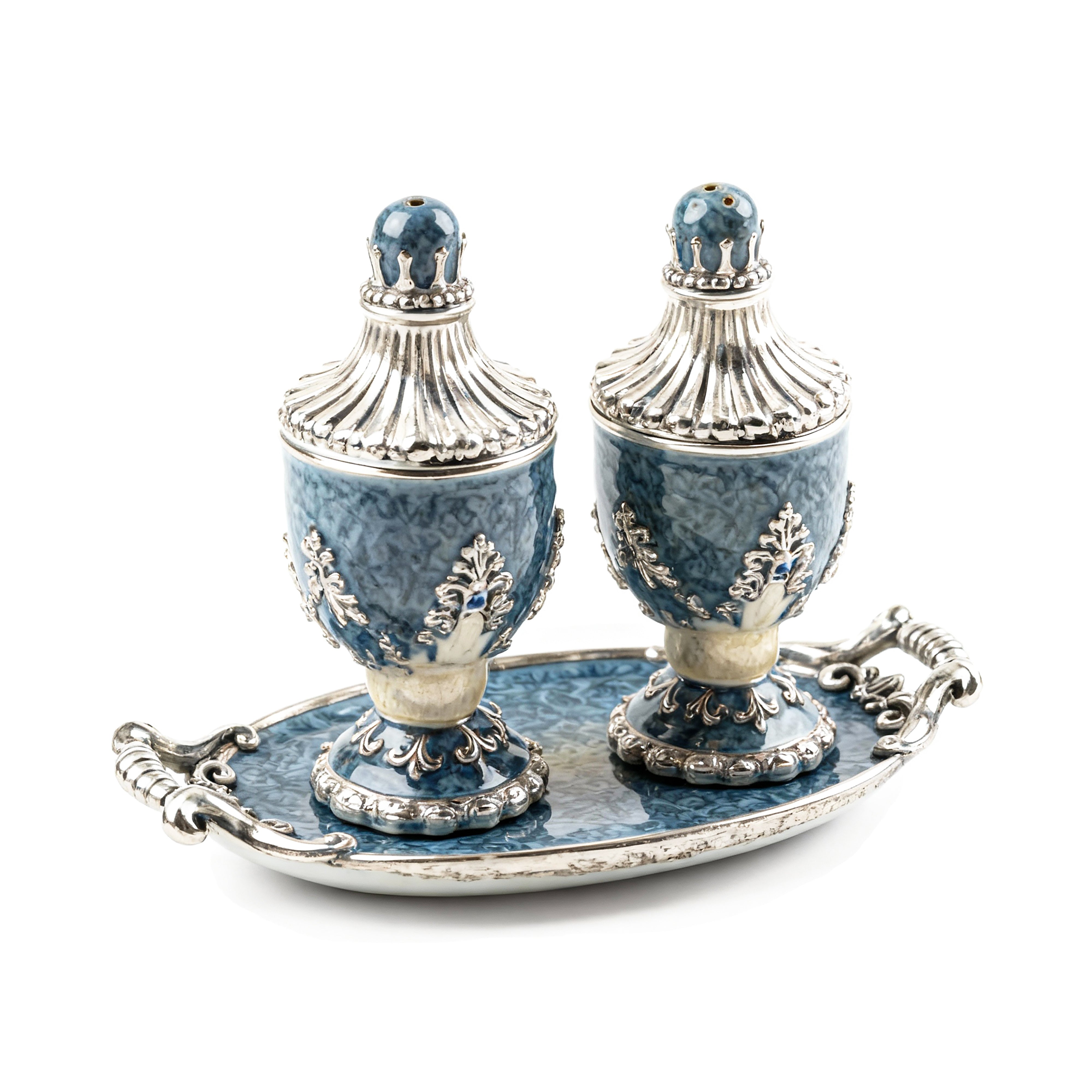 Quest Collection. Palais Salt and Pepper Shakers Hand-painted and Studded with Stones
