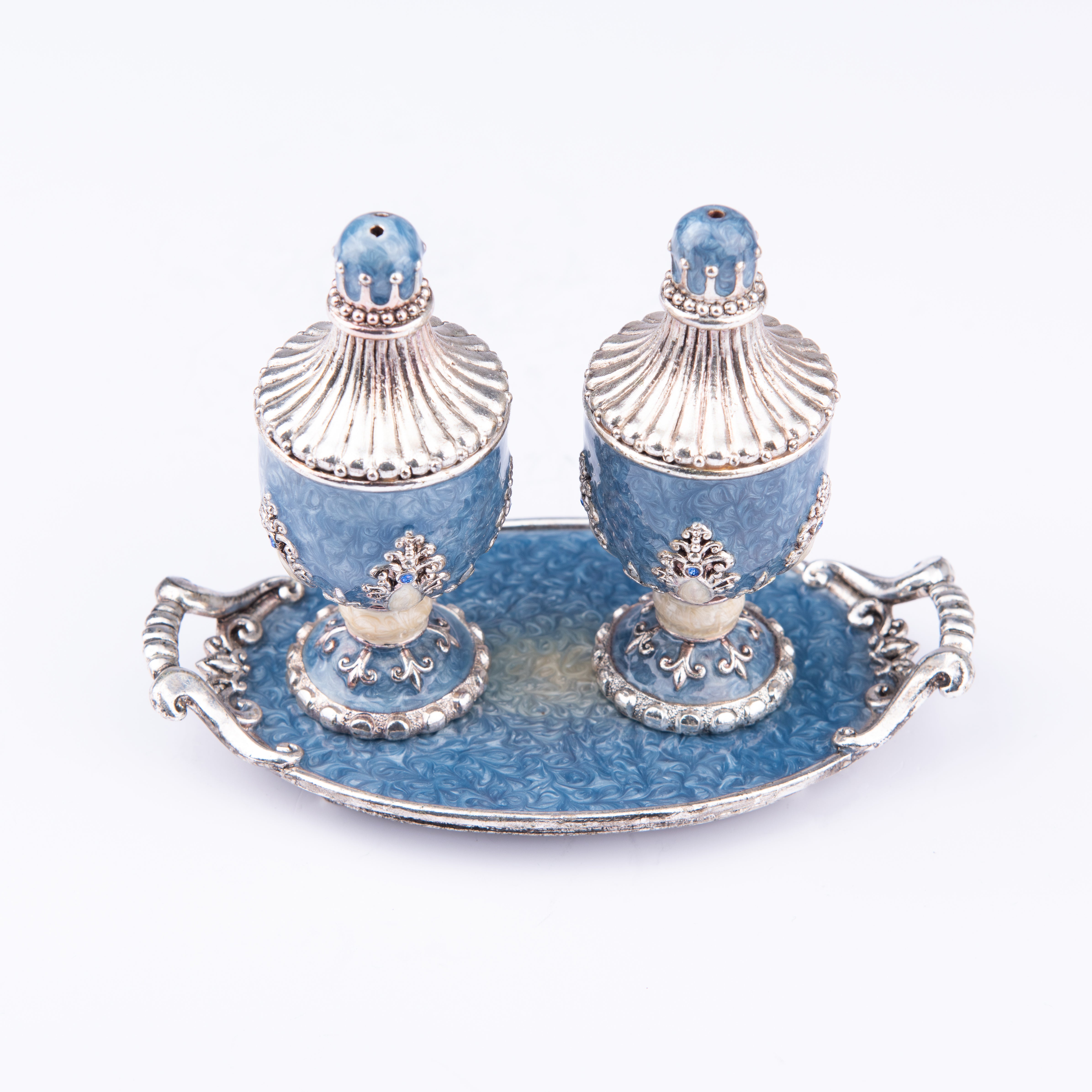 Quest Collection. Palais Salt and Pepper Shakers Hand-painted and Studded with Stones