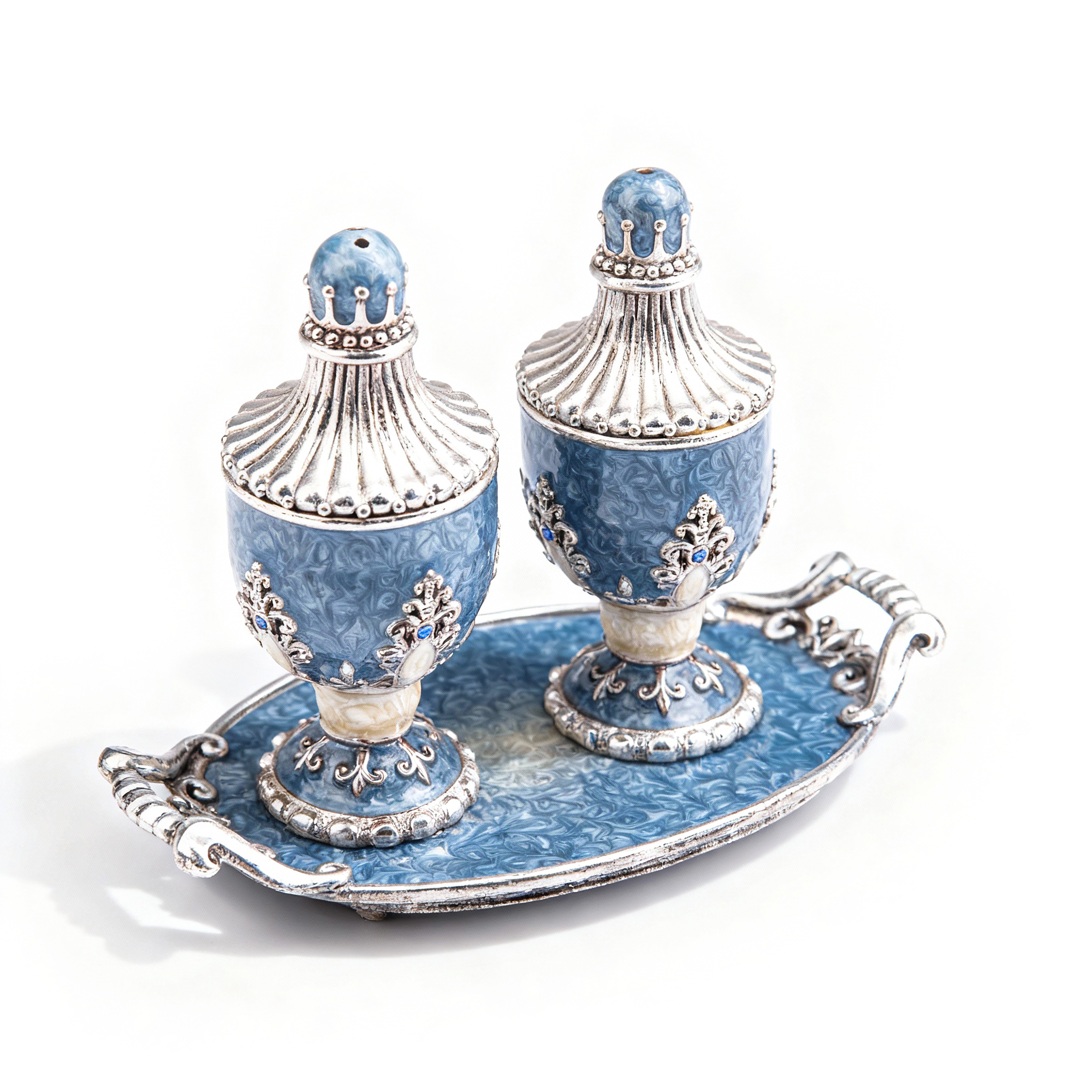 Quest Collection. Palais Salt and Pepper Shakers Hand-painted and Studded with Stones
