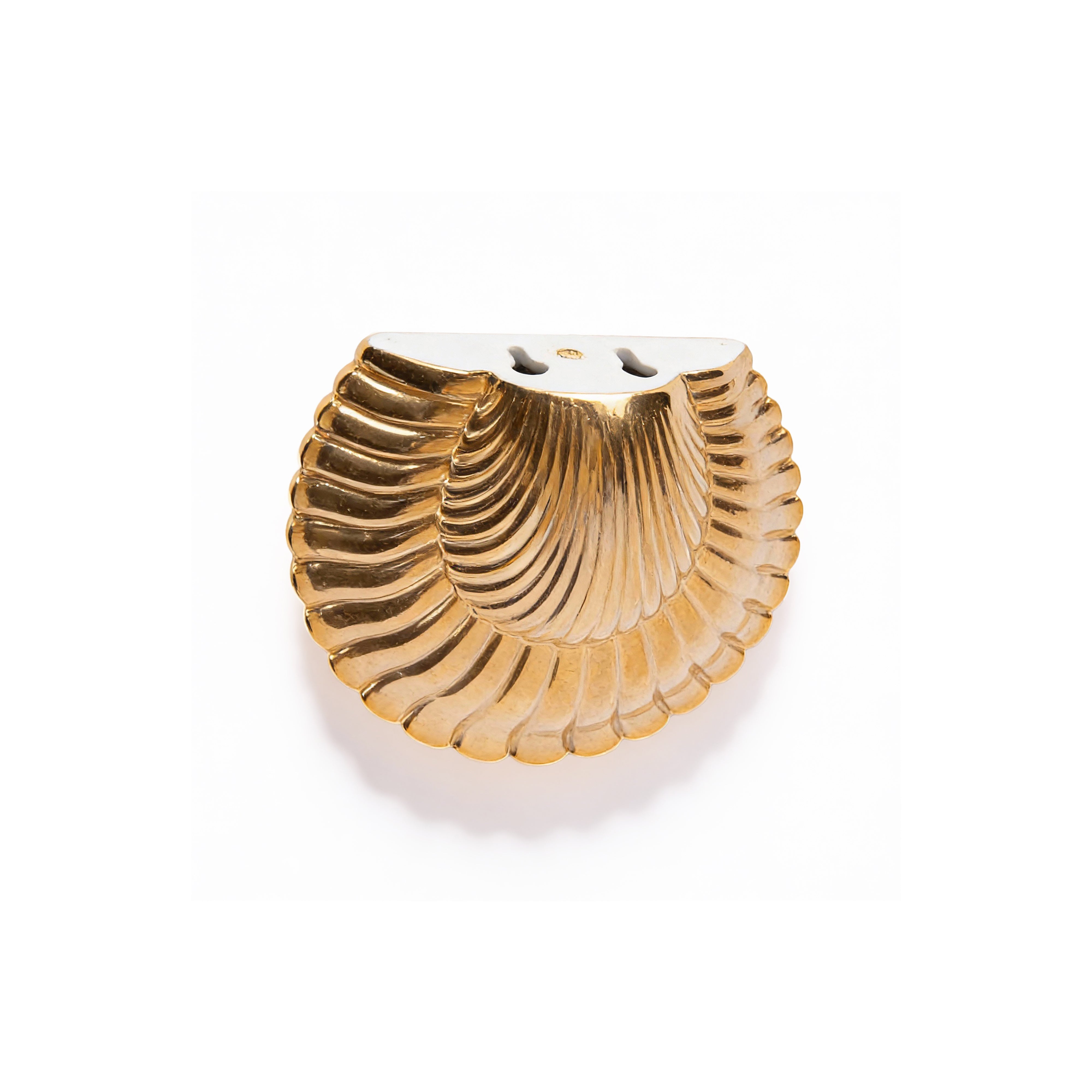 Global Views. Golden Porcelain Shell Shelf. Small Size