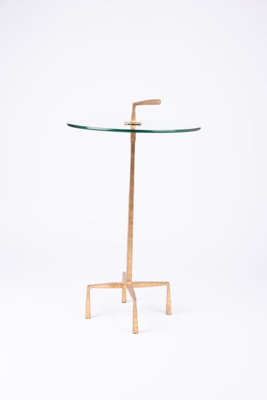 Global Views. Quad Pod Accent Table. Gold Leaf