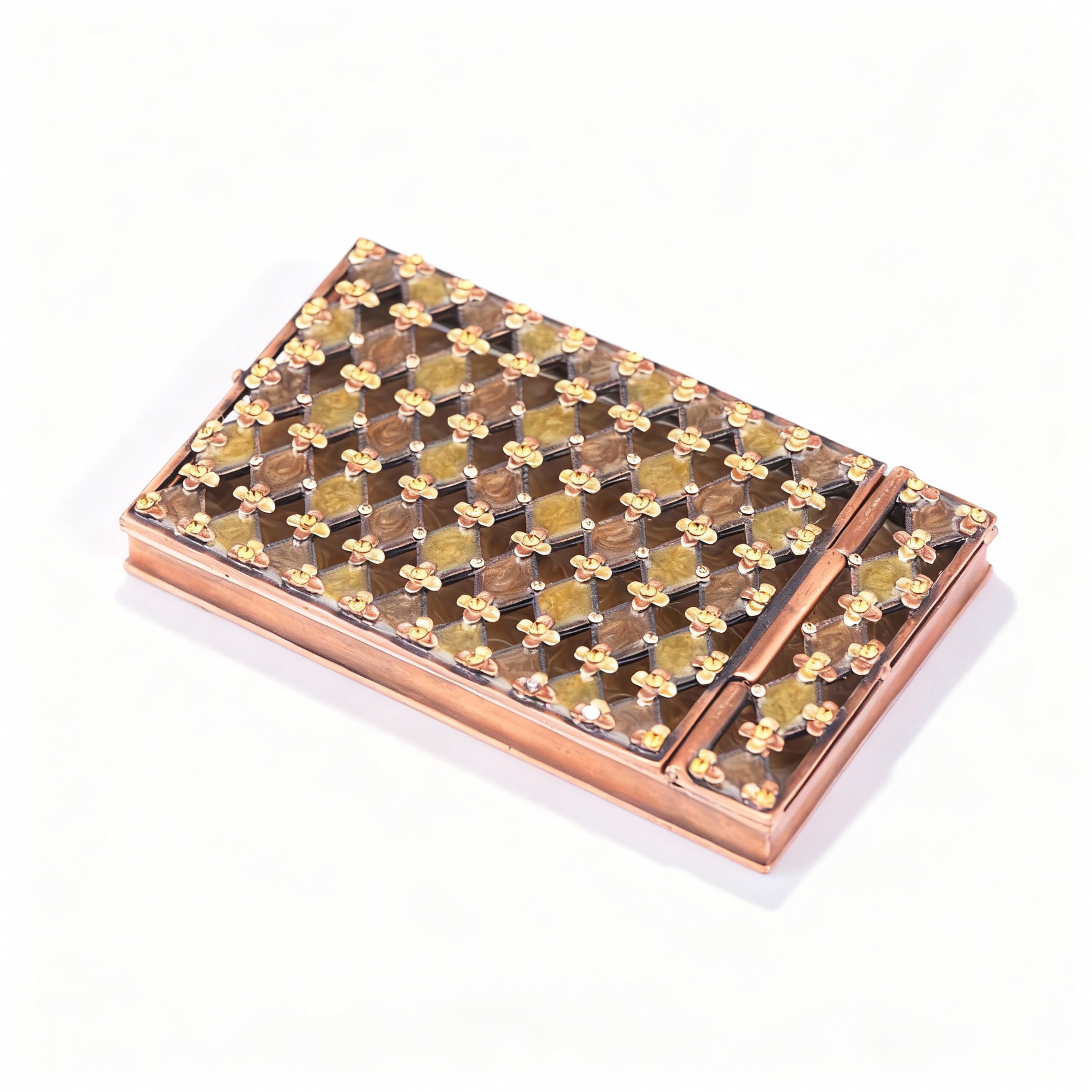 Jay Jayson's. Bronze Card Holder Studded with Crystals. Small Size