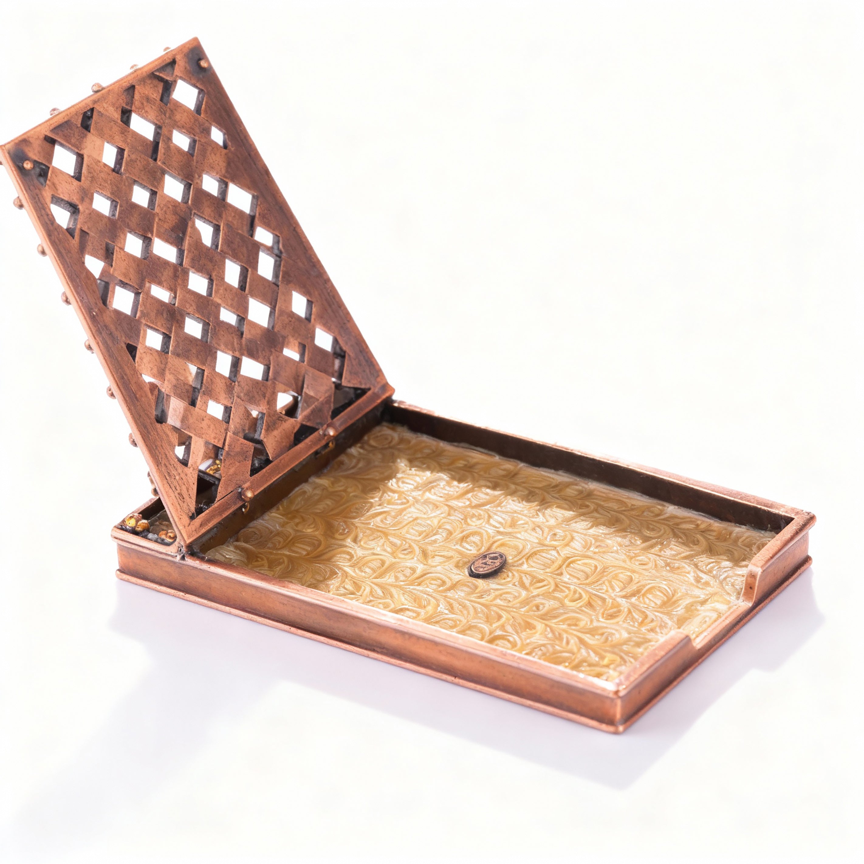 Jay Jayson's. Bronze Card Holder Studded with Crystals. Small Size