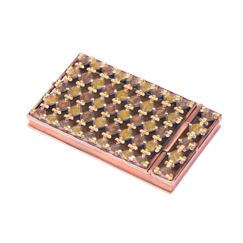 Jay Jayson's. Bronze Card Holder Studded with Crystals. Small Size