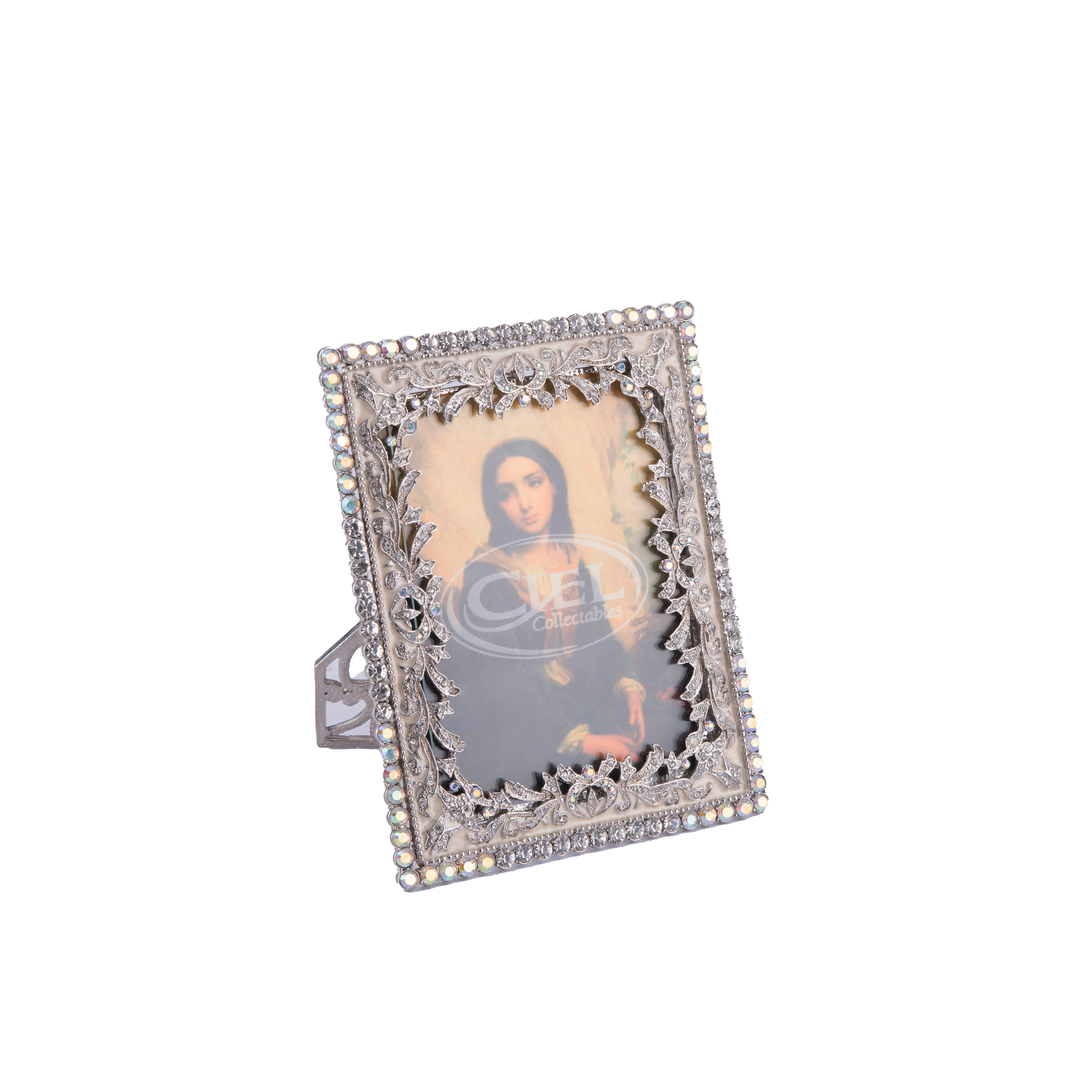 Jay Jayson's. Silver Picture Frame Studded with Swarovski. Medium Size