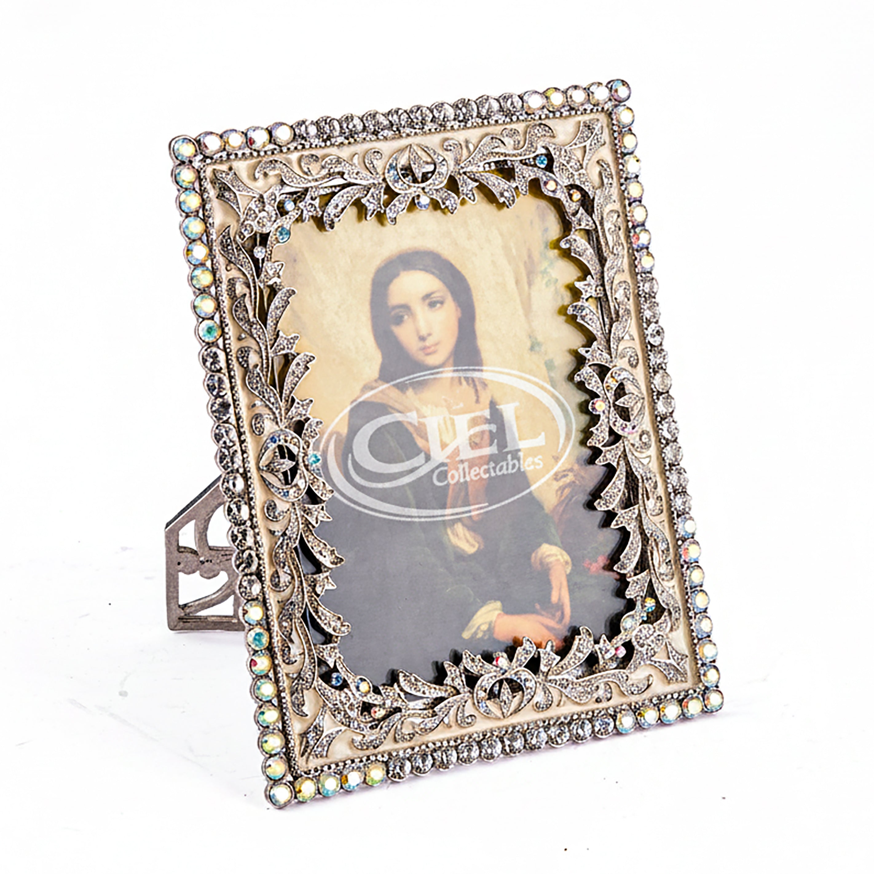 Jay Jayson's. Silver Picture Frame Studded with Swarovski. Medium Size
