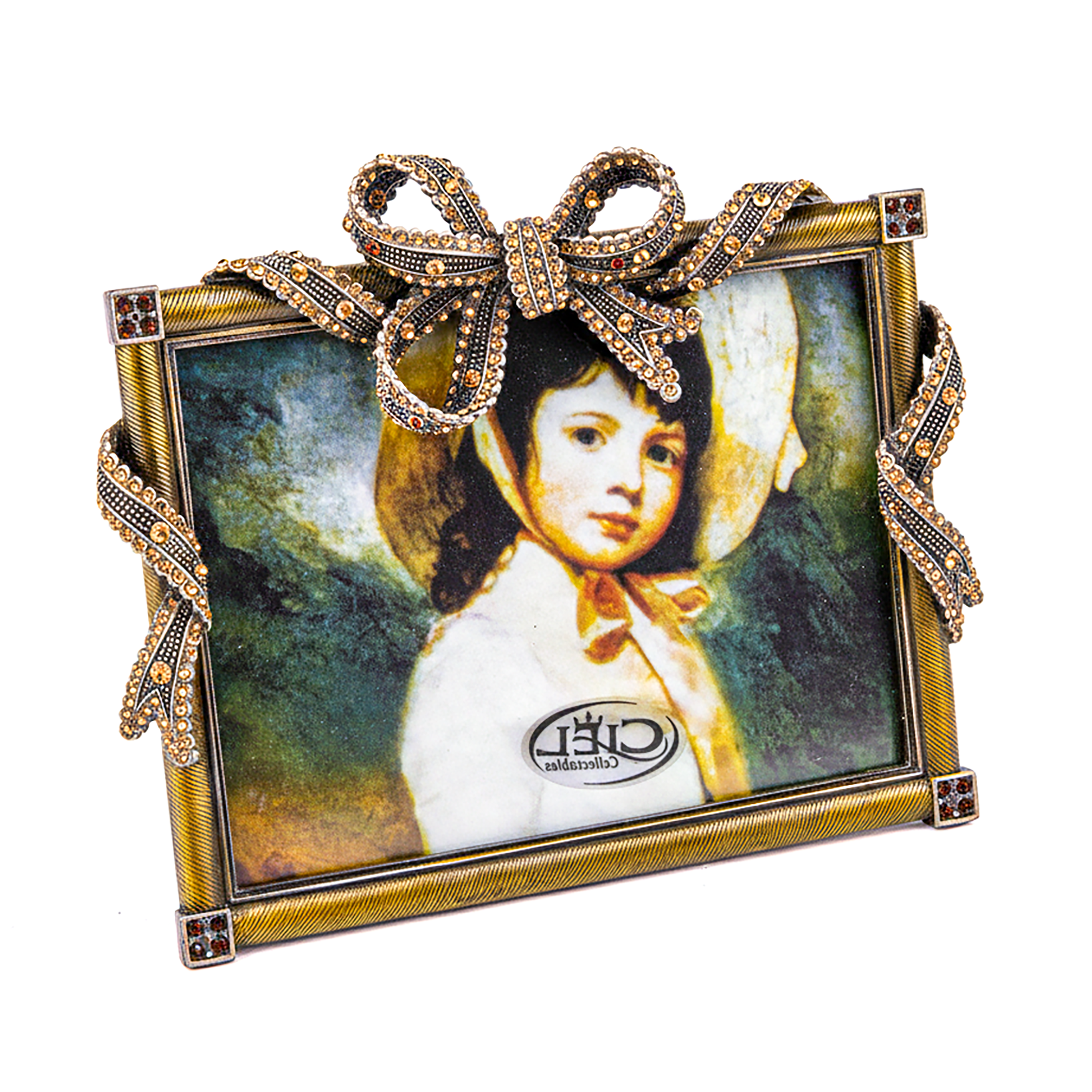 Jay Jayson's. Bow Picture Frame Studded with Swarovski. Medium Size