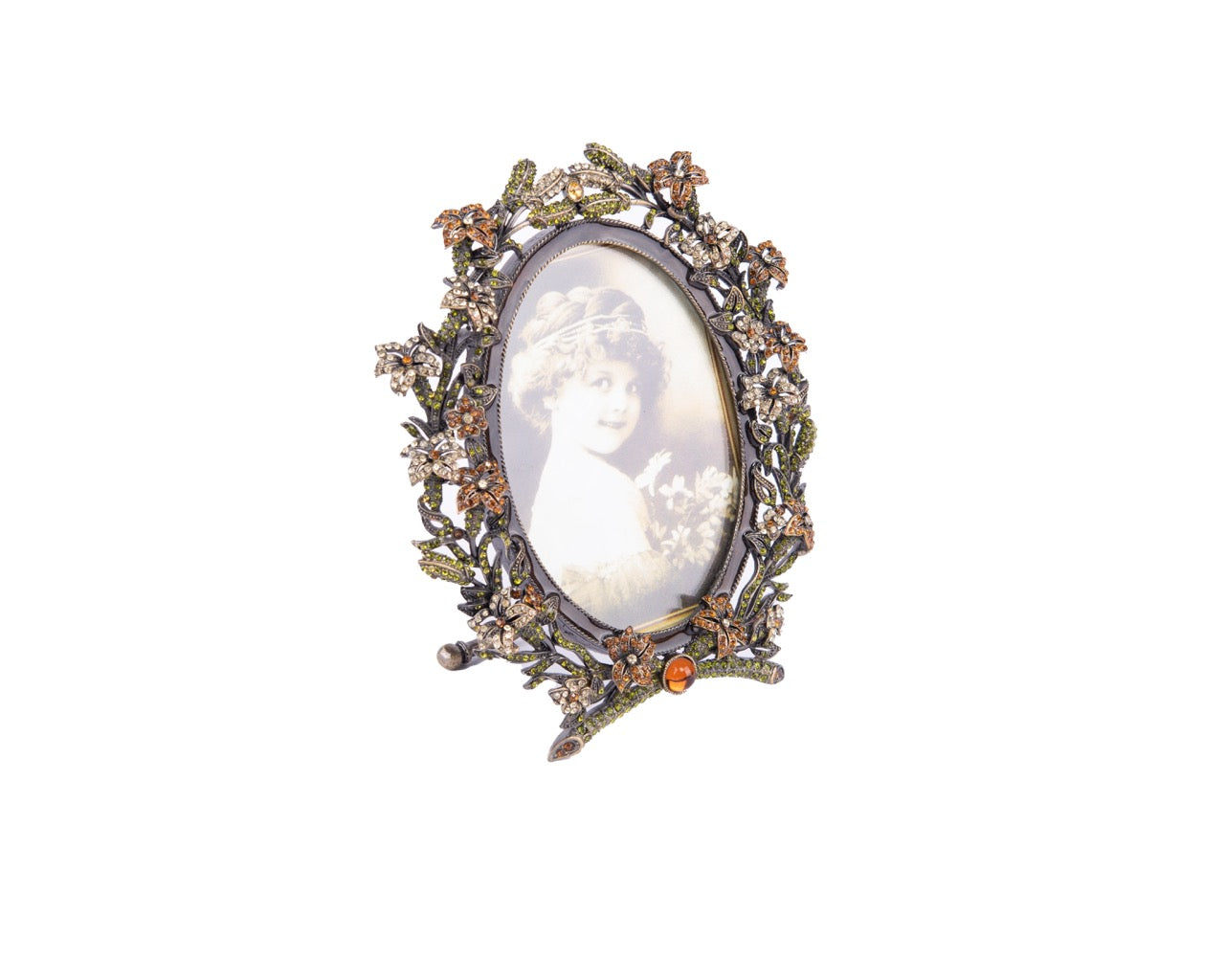 Jay Jayson's. Floral Picture Frame Studded with Swarovski.