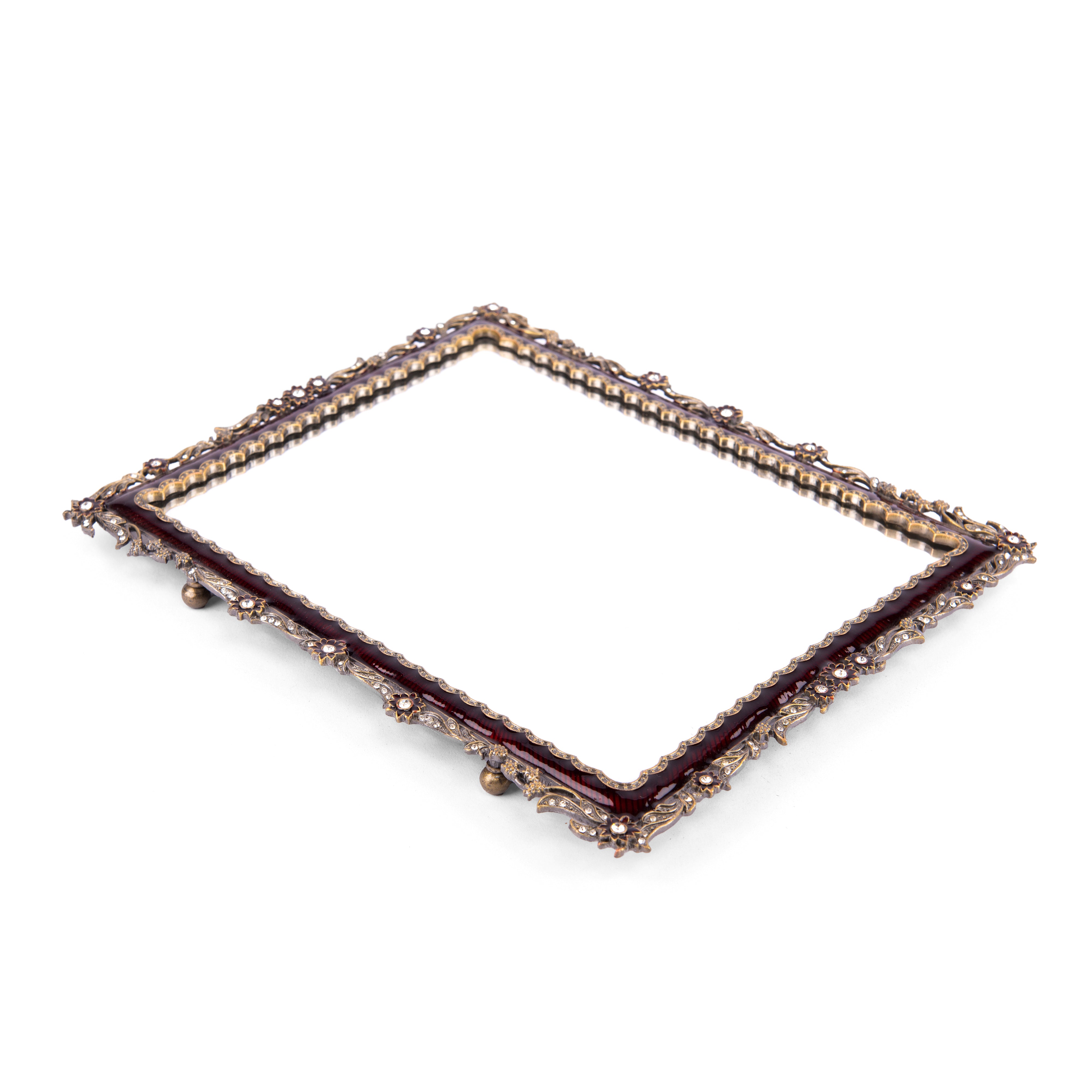 Jay Jayson's. Decorative Tray Studded with Clear Swarovski. Large Size