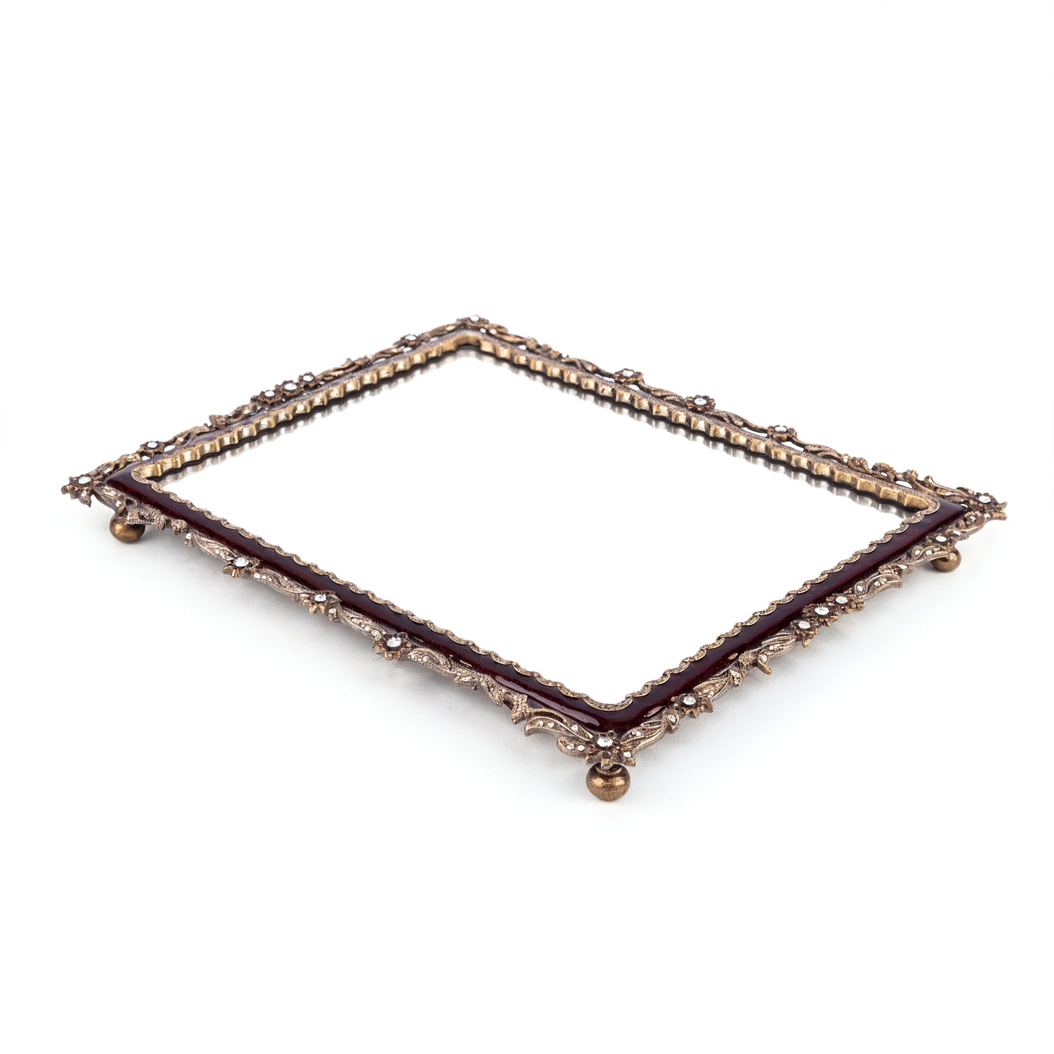 Jay Jayson's. Decorative Tray Studded with Clear Swarovski. Large Size