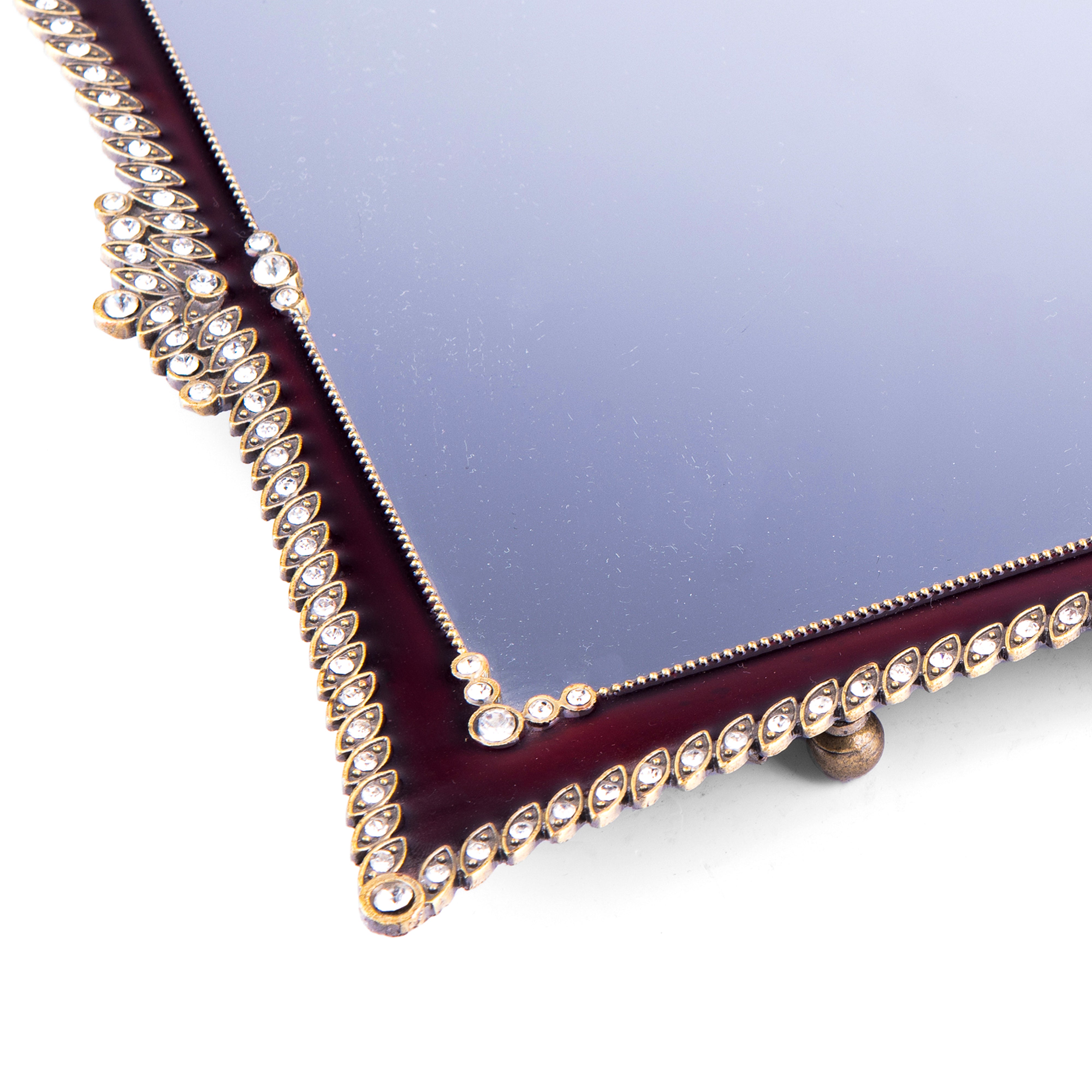 Jay Jayson's. Red Decorative Tray Studded with Crystals. Large Size