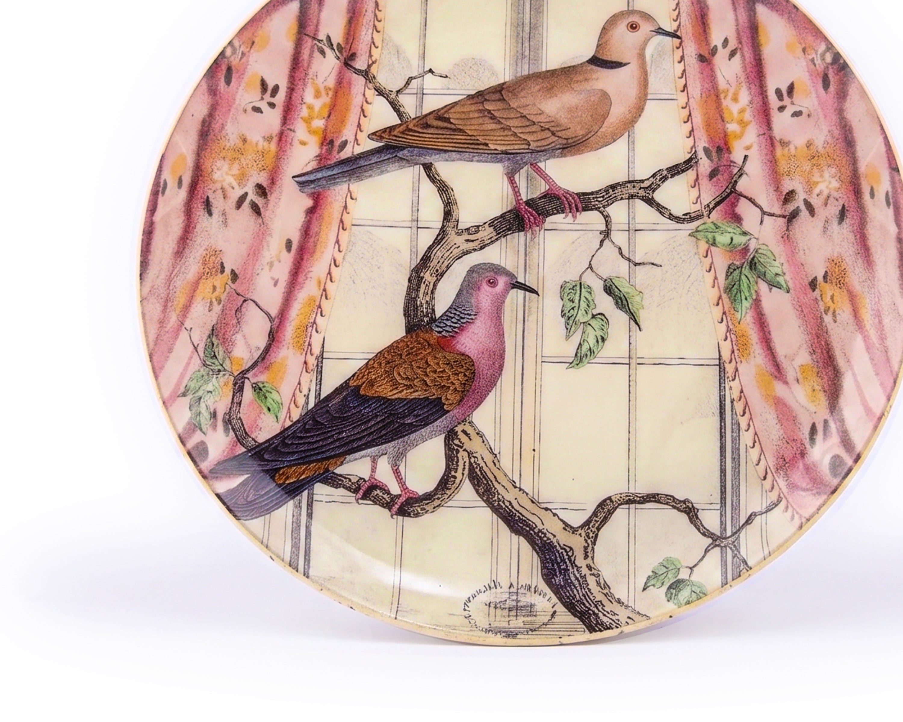 John Derian. Wall Decorative Plate Designed with Birds