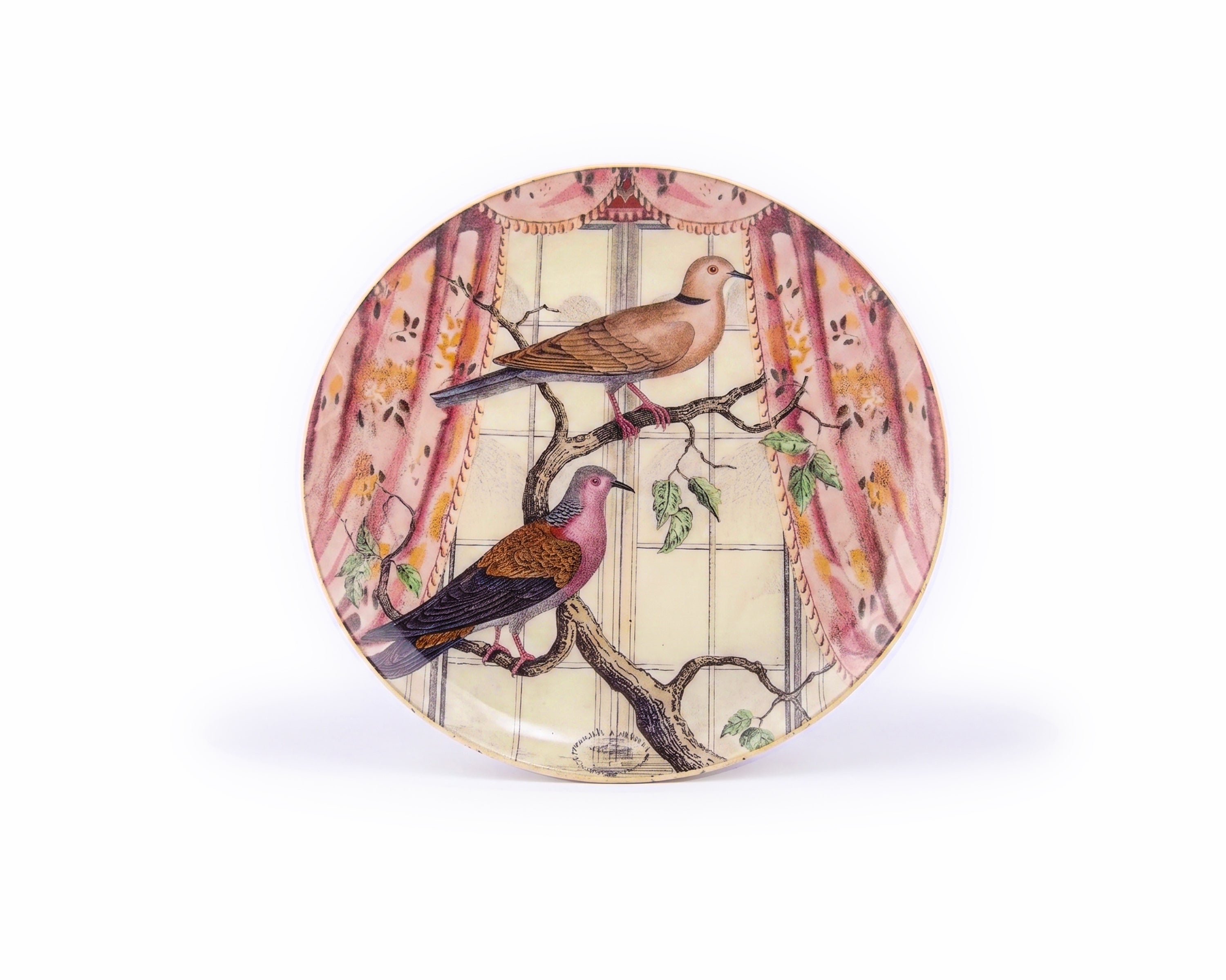 John Derian. Wall Decorative Plate Designed with Birds