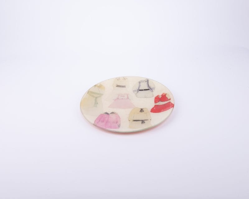 John Derian. Wall Decorative Plate Designed with Red Vest. Small Size