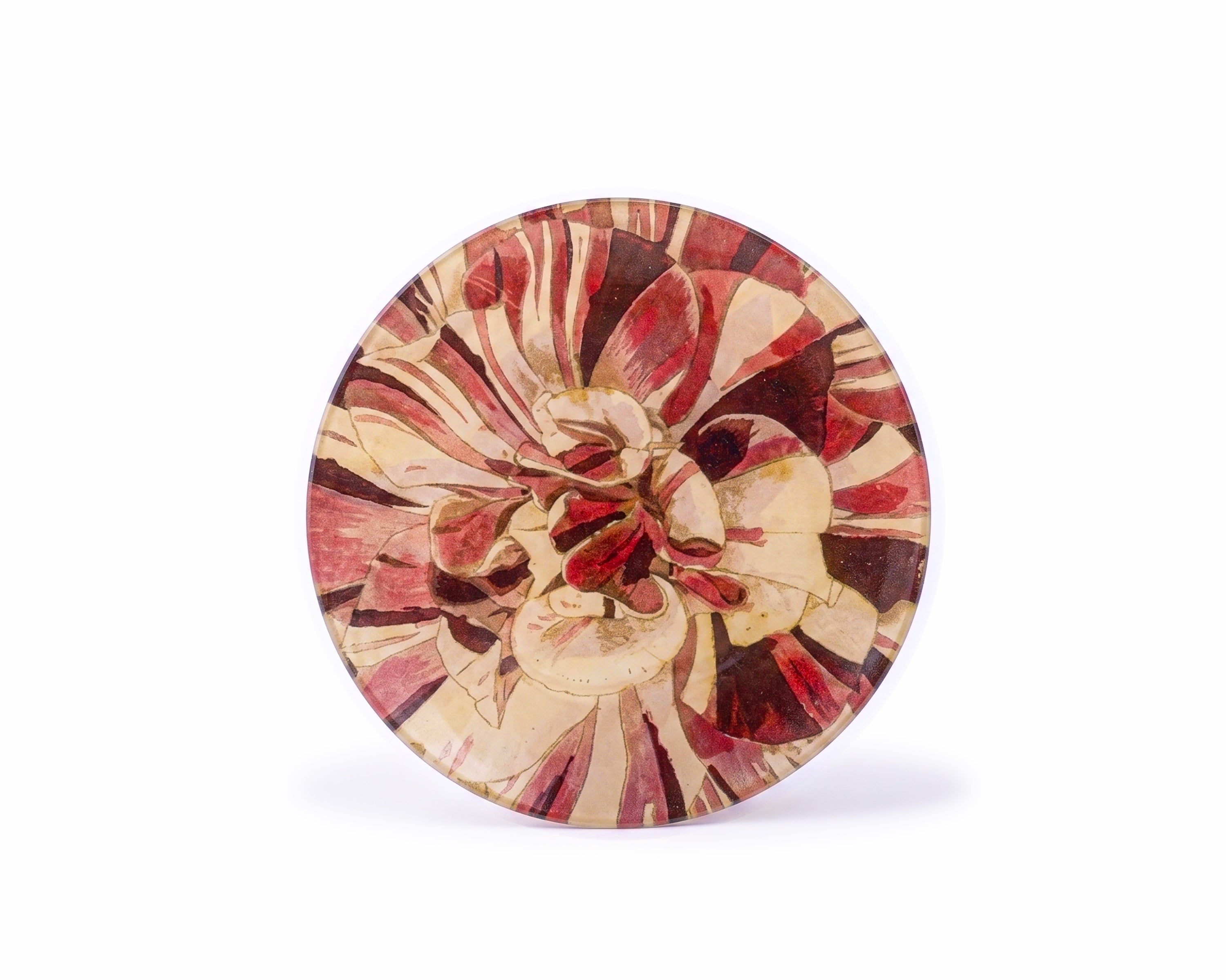 John Derian. Wall Decorative Plate Designed with Beige Dianthus