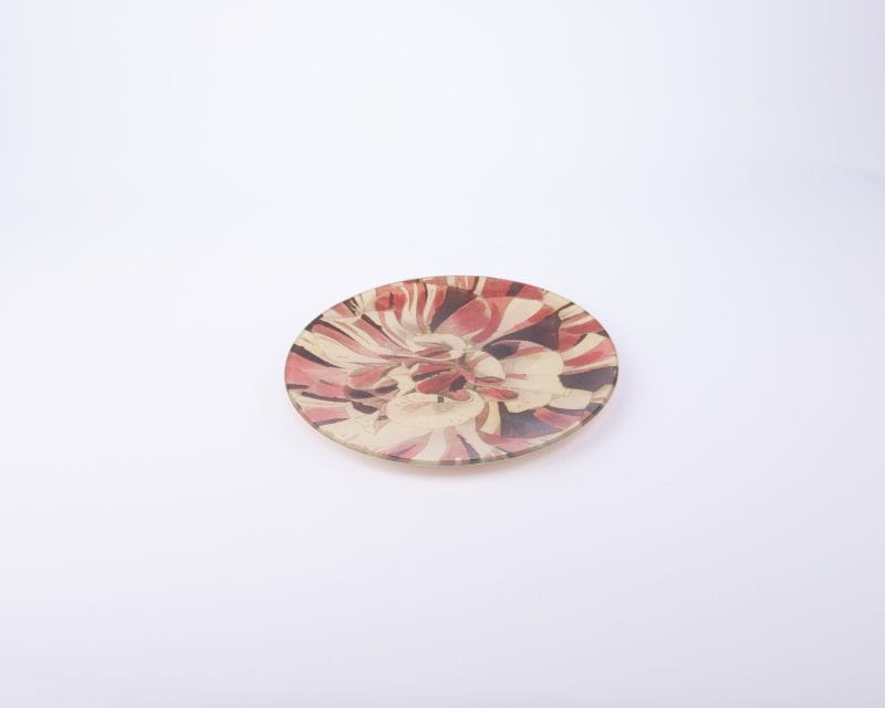 John Derian. Wall Decorative Plate Designed with Beige Dianthus