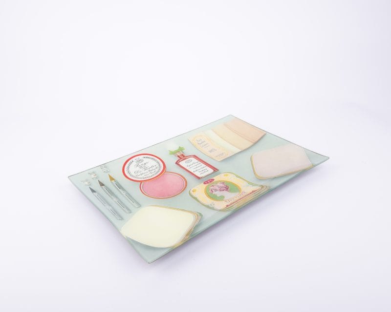 John Derian. Wall Decorative Plate with A Make-up Design