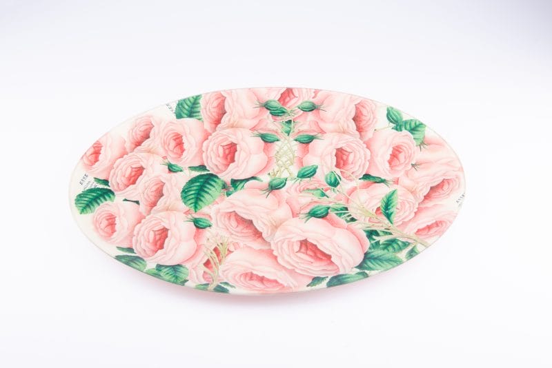 John Derian. Wall Decorative Plate Designed with Cascading Roses. Medium Size