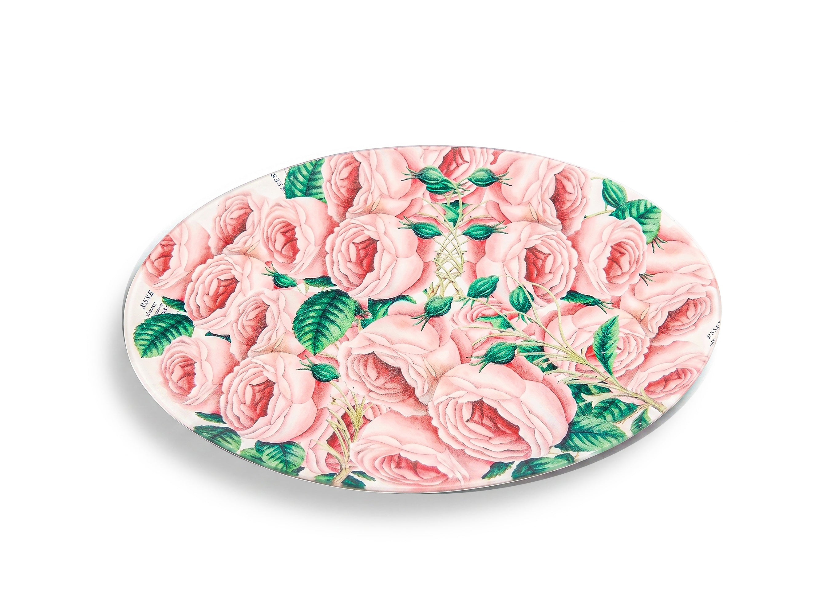 John Derian. Wall Decorative Plate Designed with Cascading Roses. Medium Size