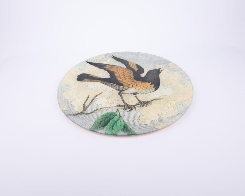 John Derian. Wall Decorative Plate Designed with a Bird