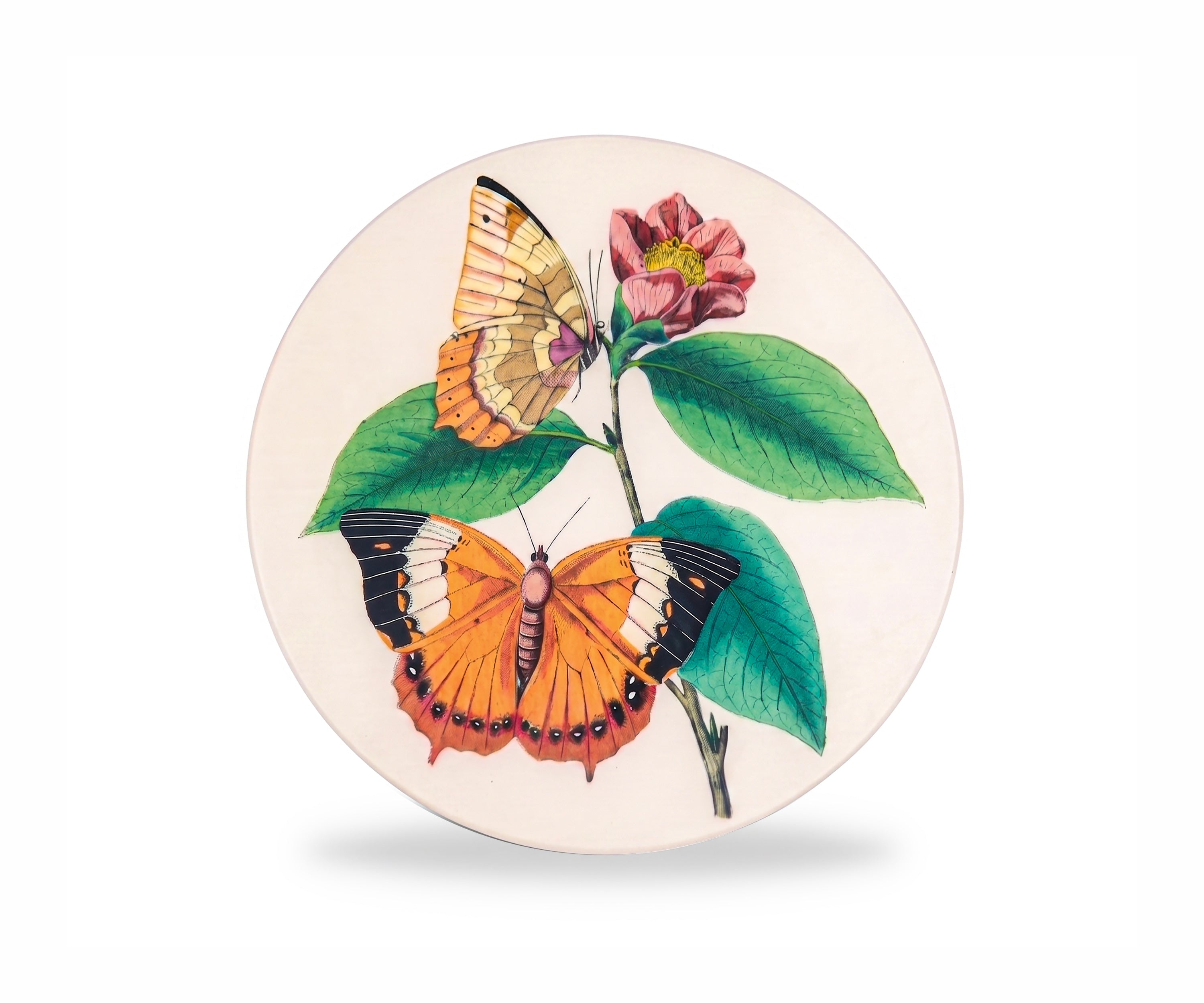 John Derian. Wall Decorative Plate Designed with Butterflies
