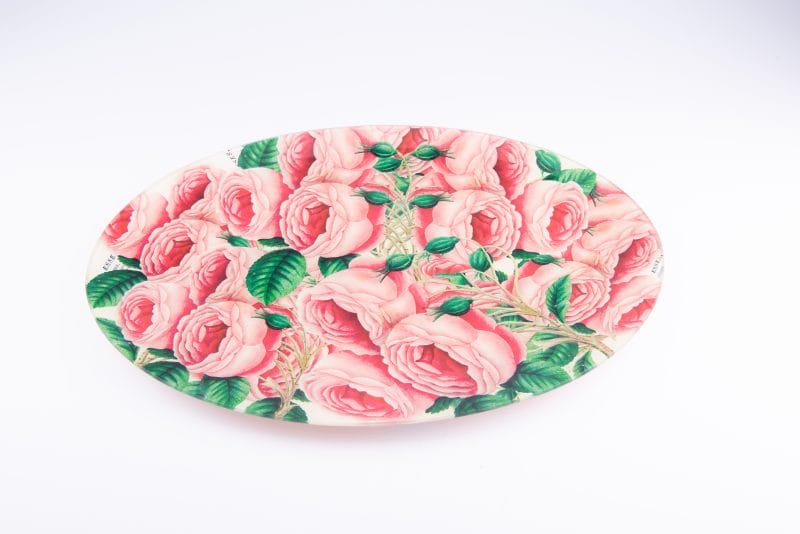 John Derian. Wall Decorative Plate Designed with Cascading Roses. Large Size