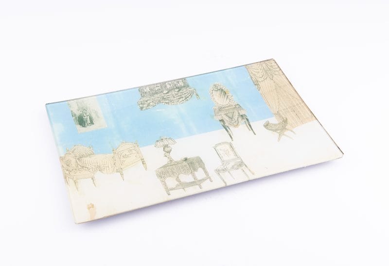 John Derian. Wall Decorative Plate Designed with Room Illustration