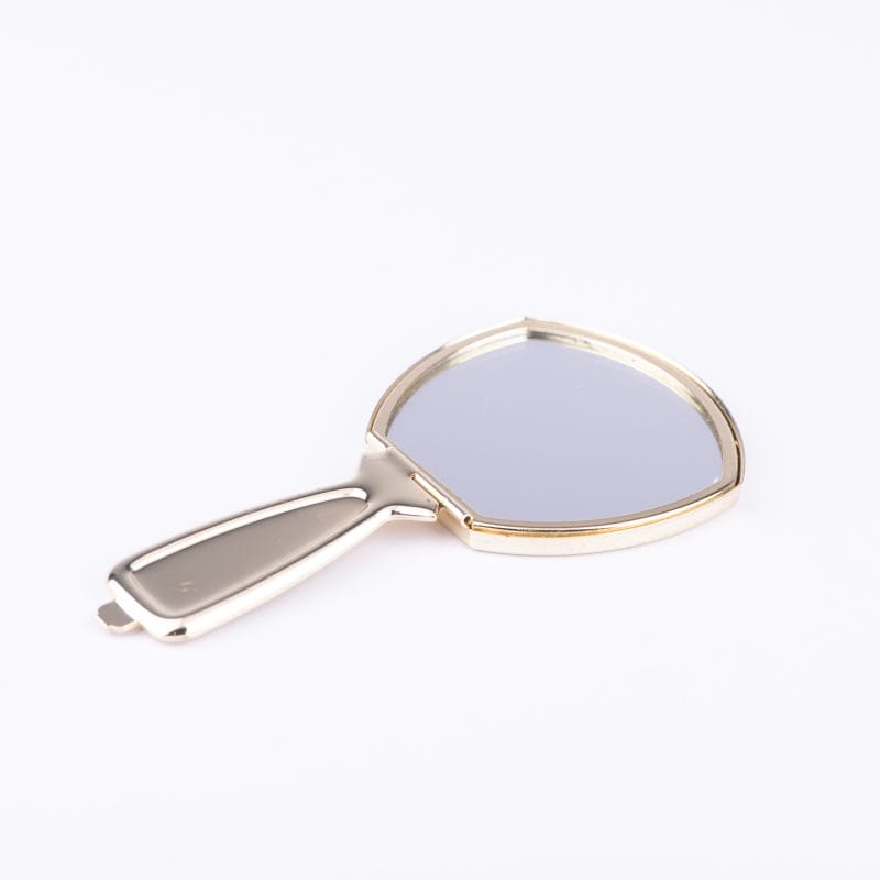 Stephanie Imports. Golden Hand Held Compact Mirror