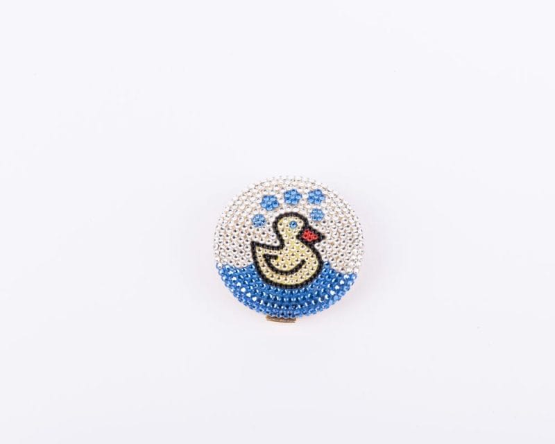 Stephanie Imports. Round & Stoned Pocket Mirror Featuring a Duck