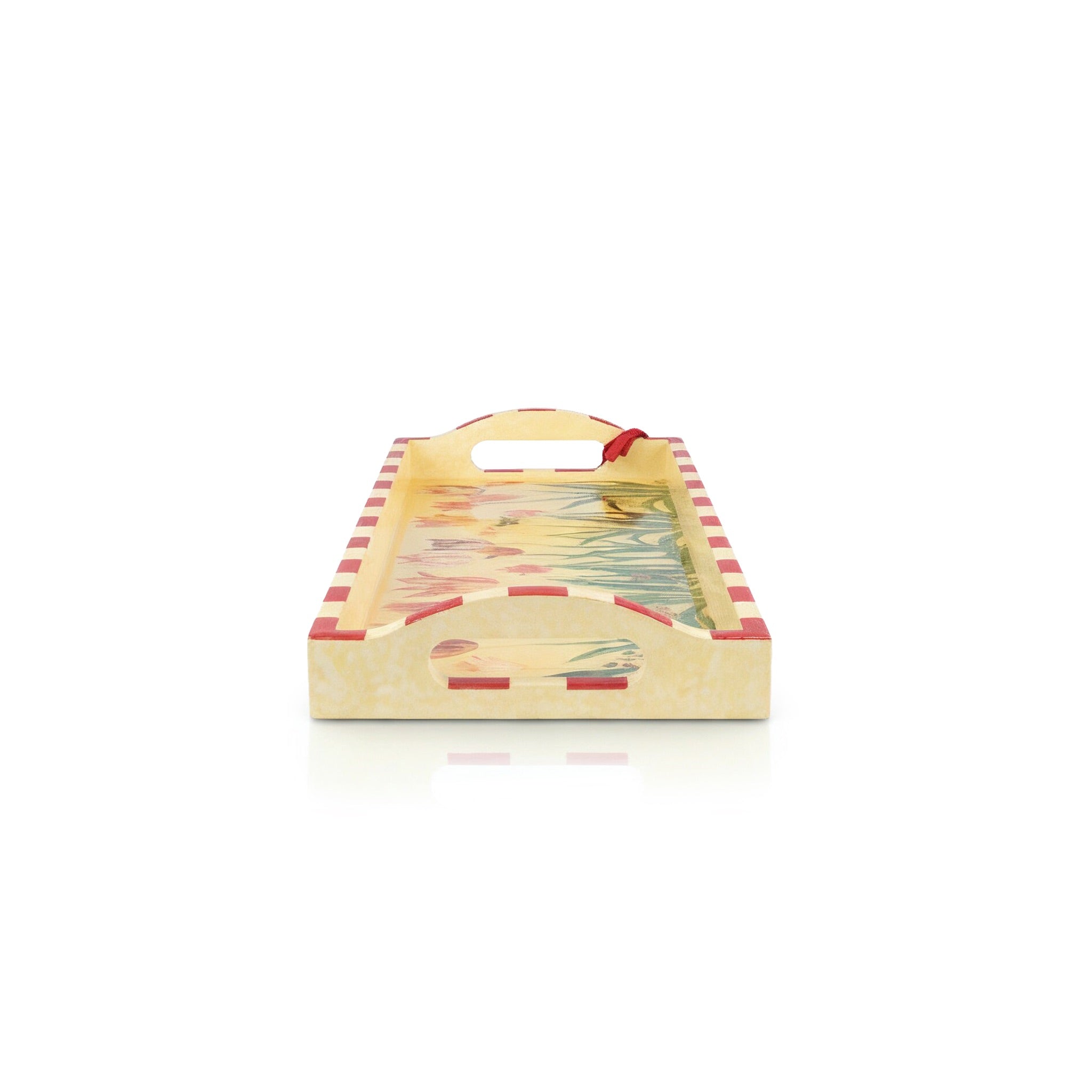 Annie Modica. Long Yellow Wooden Serving Tray.