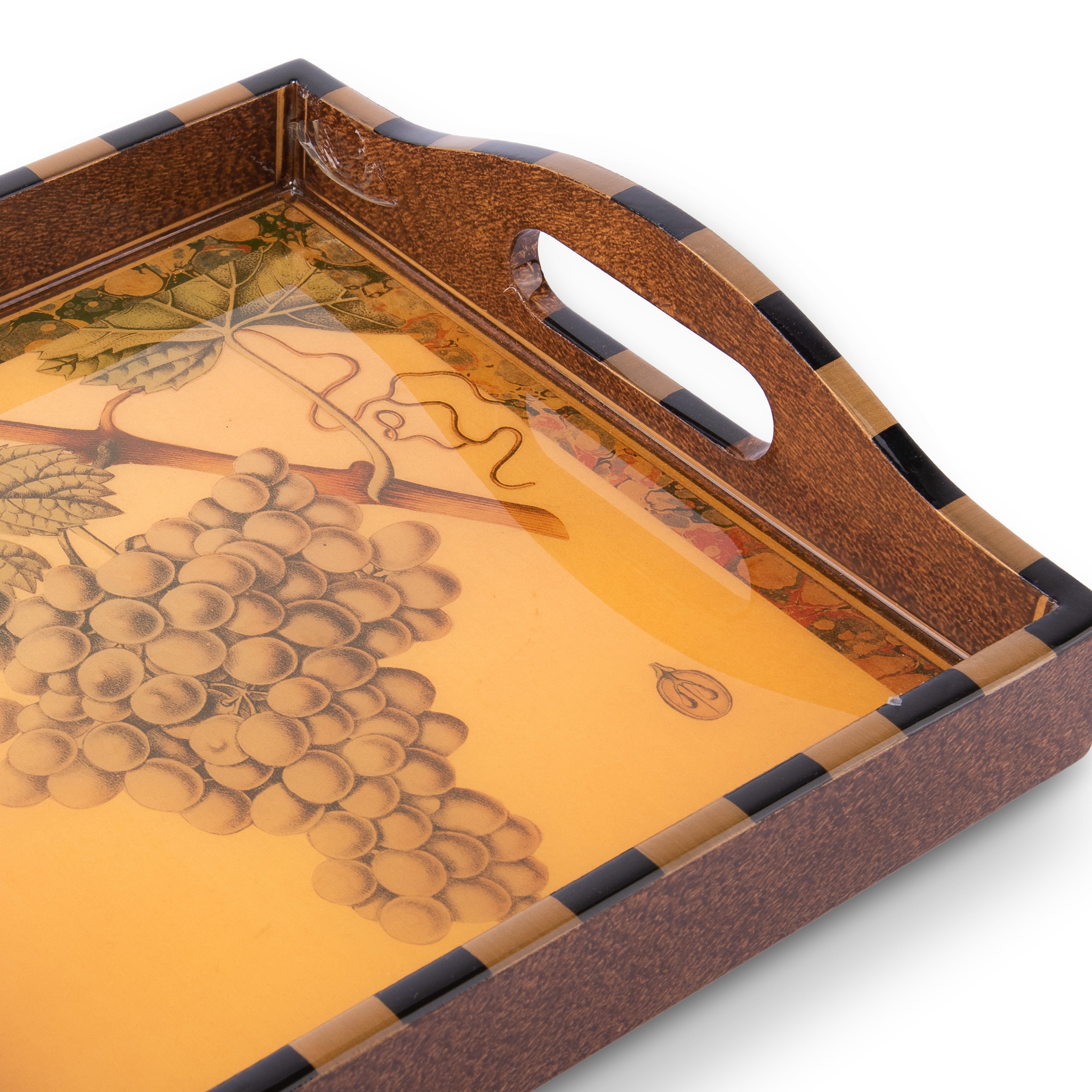 Annie Modica. Serving Tray Designed with Grape Illustration. Medium Size