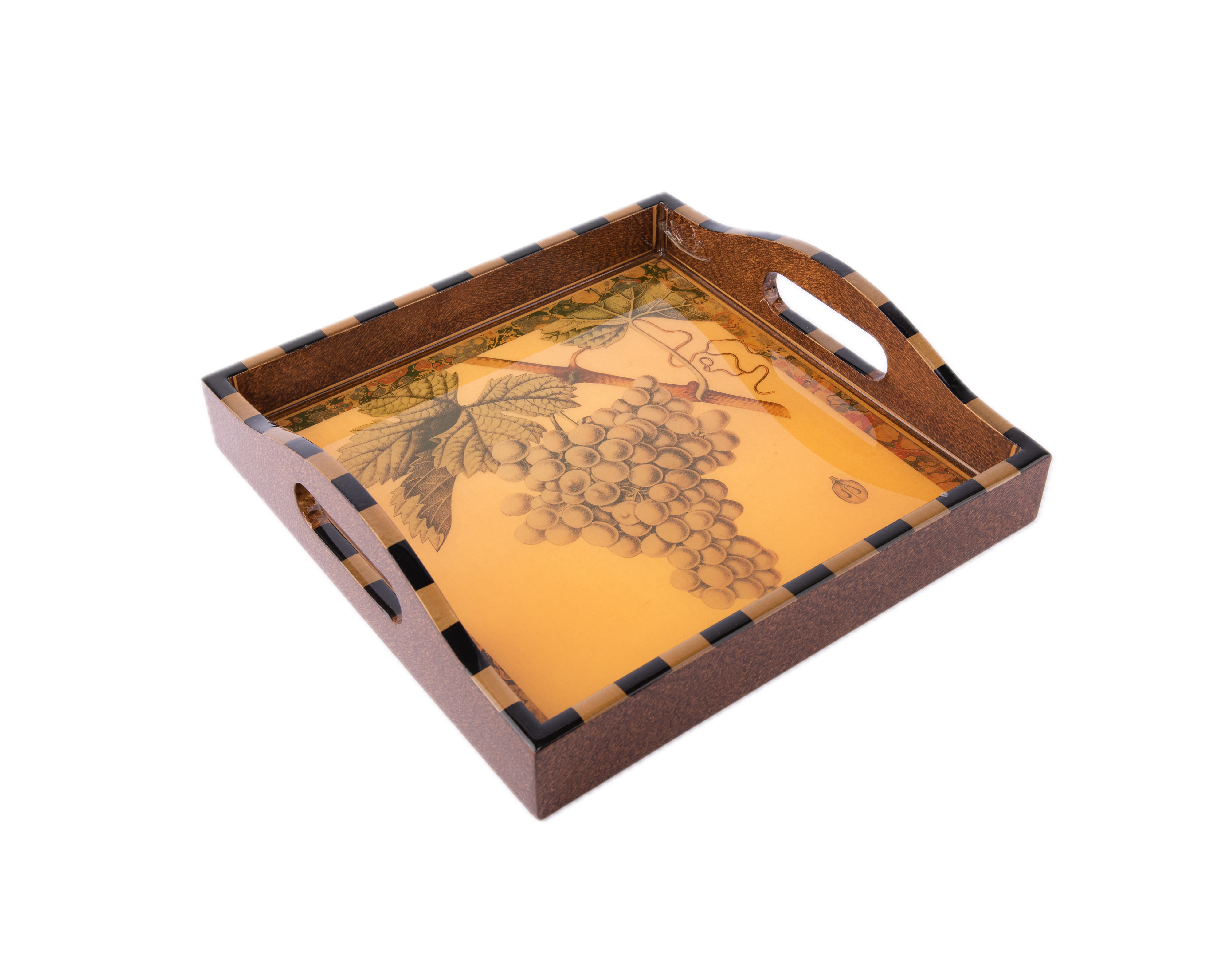 Annie Modica. Serving Tray Designed with Grape Illustration. Medium Size