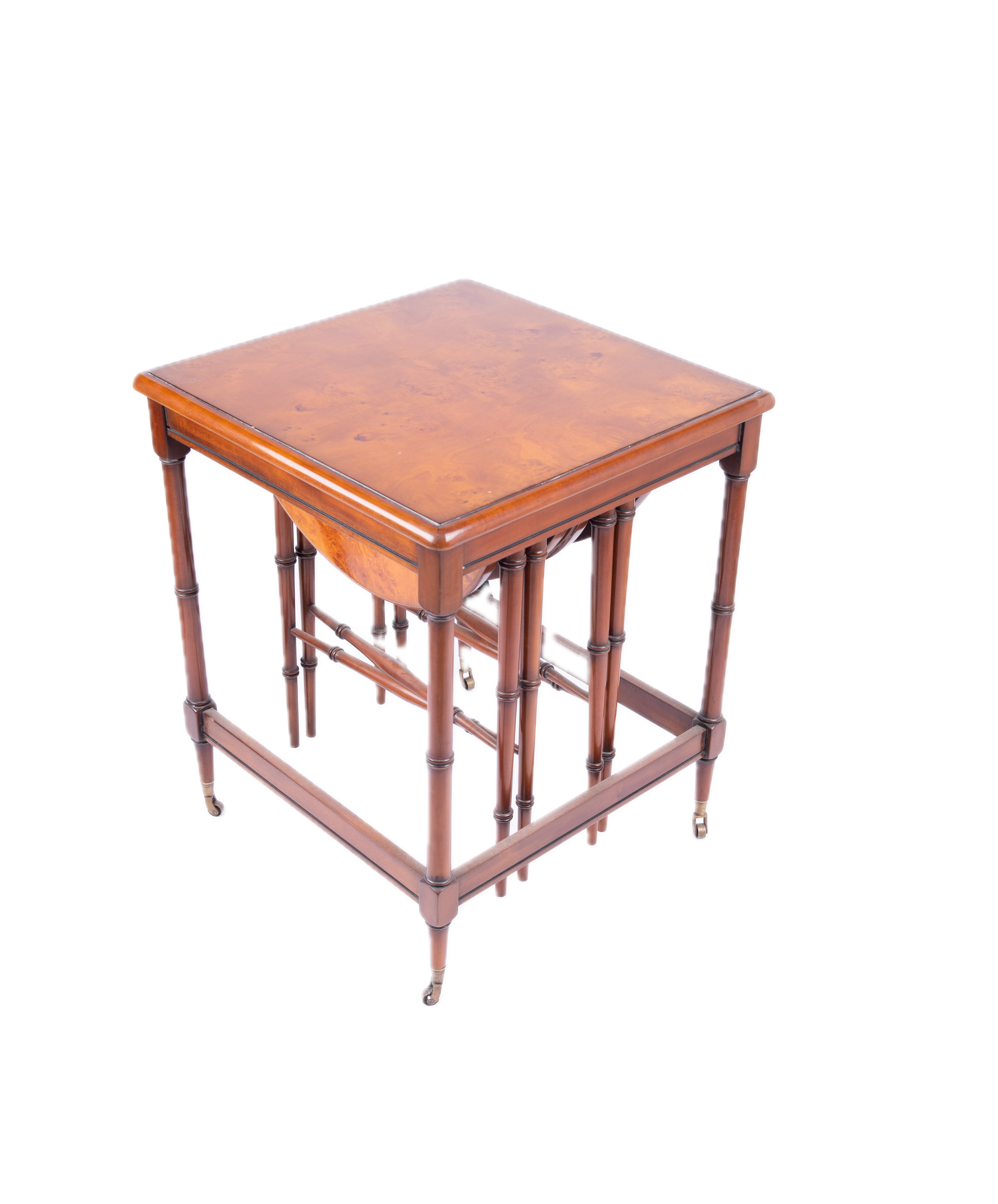 Jansen Furniture. Set of 3 Nesting tables From Italian Fine Wood. Large Size