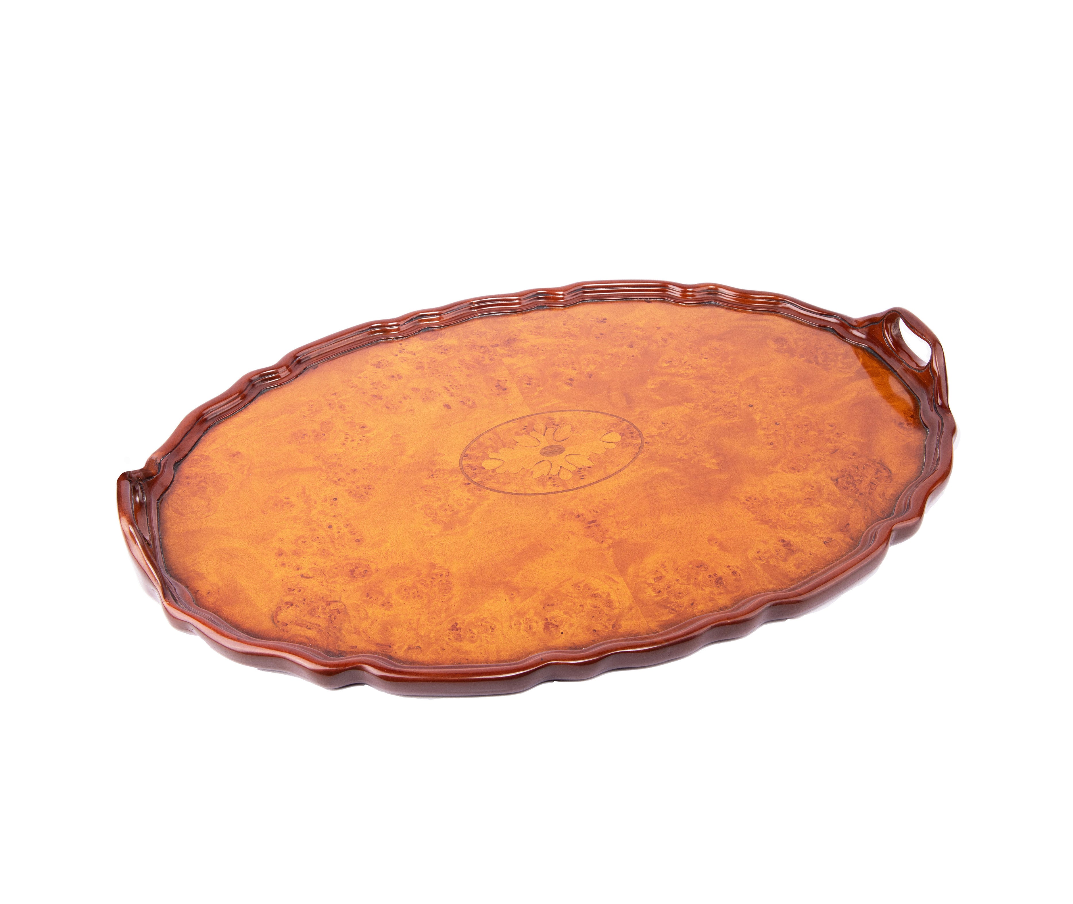 Jansen Furniture. Burled Wooden Tray. Large Size