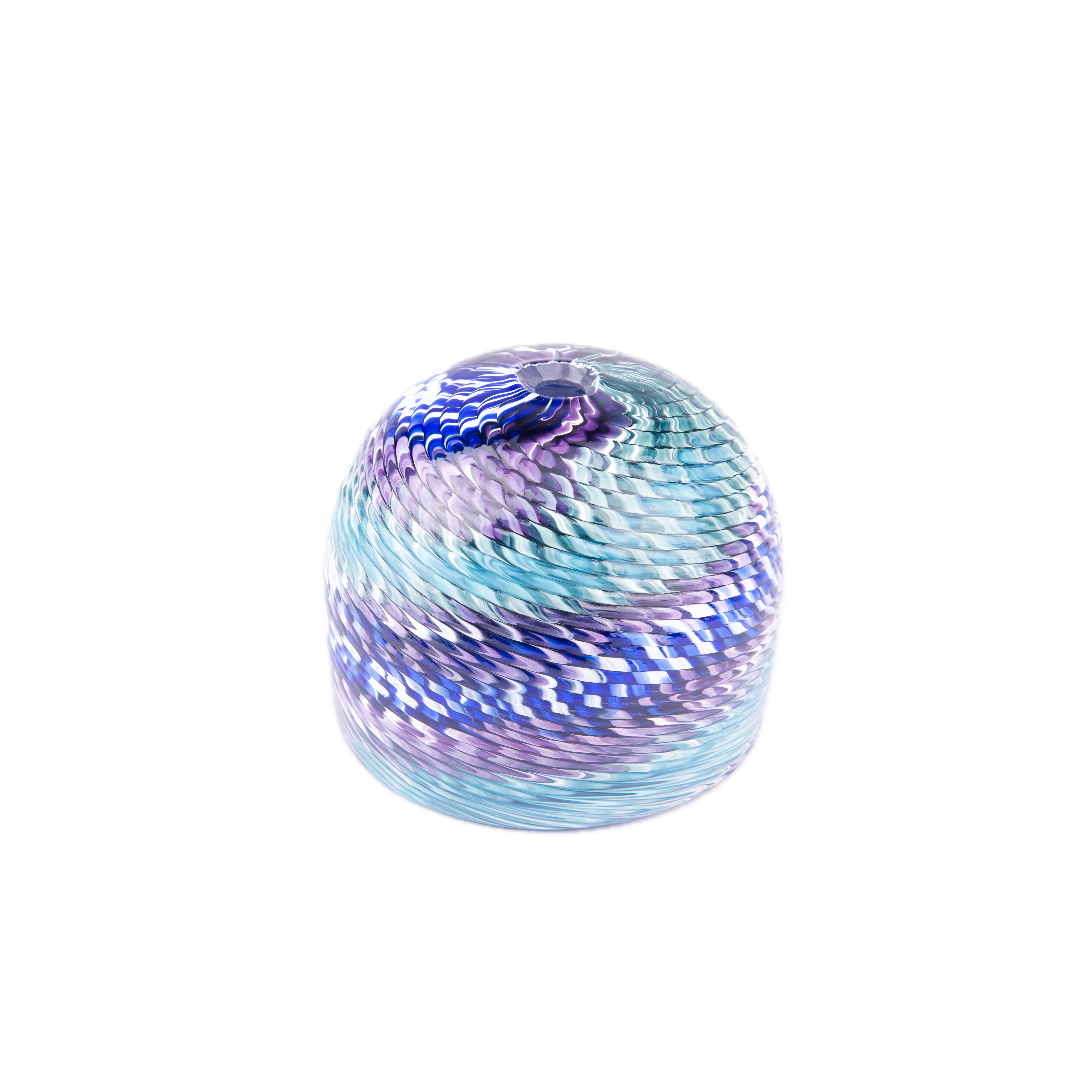 LBK Studio. Blue Swirl Glass Vase. Small Size