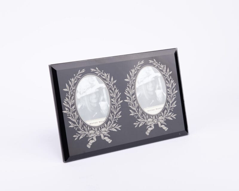 Notre Monde. Glass Dual Picture Frame. Medium Size