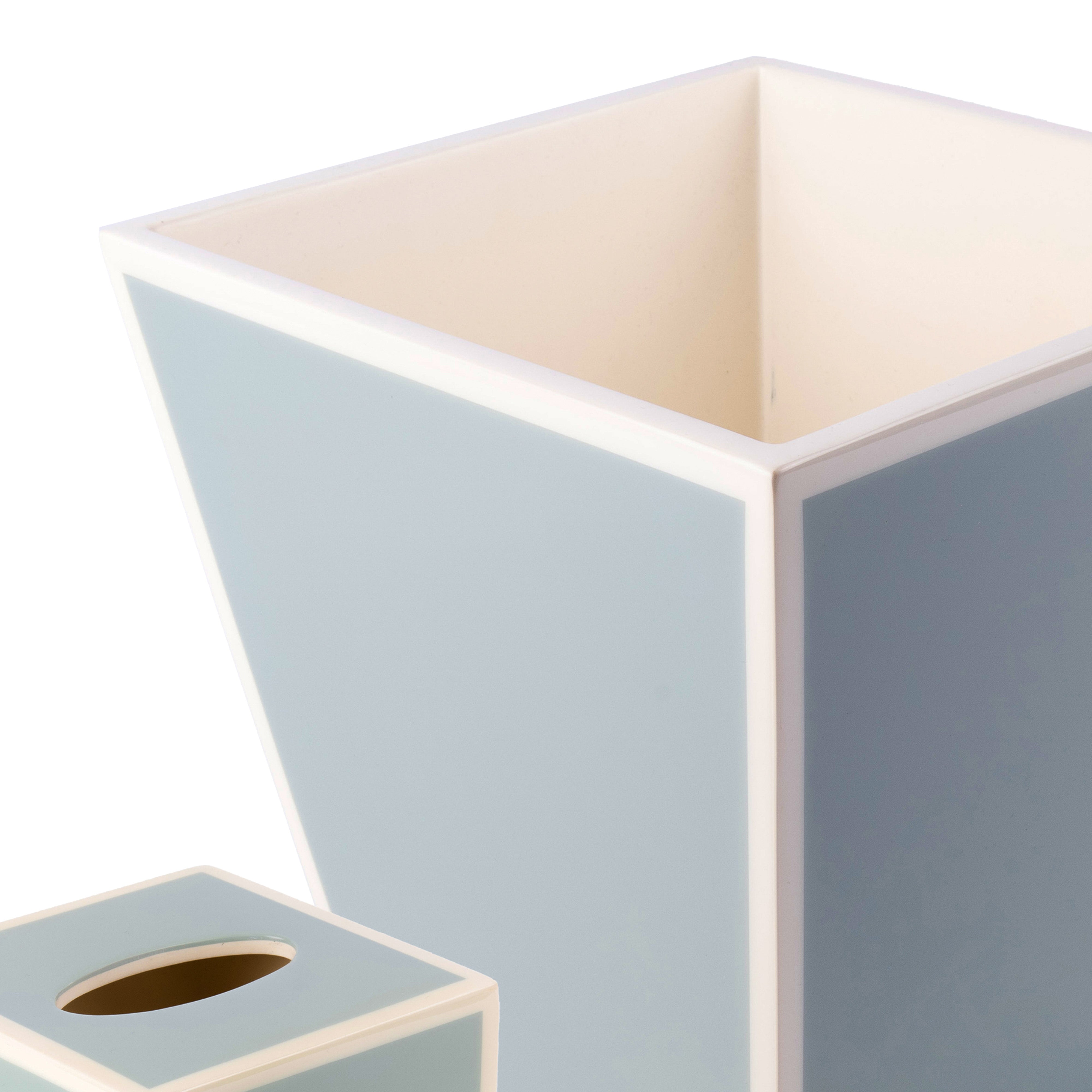 Pacific Connections. A Set of Grey Wastebasket & Tissue Box