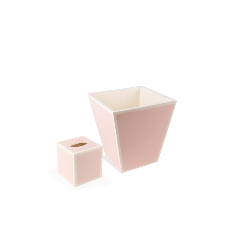 Pacific Connections. A Set of Pink Wastebasket & Tissue Box